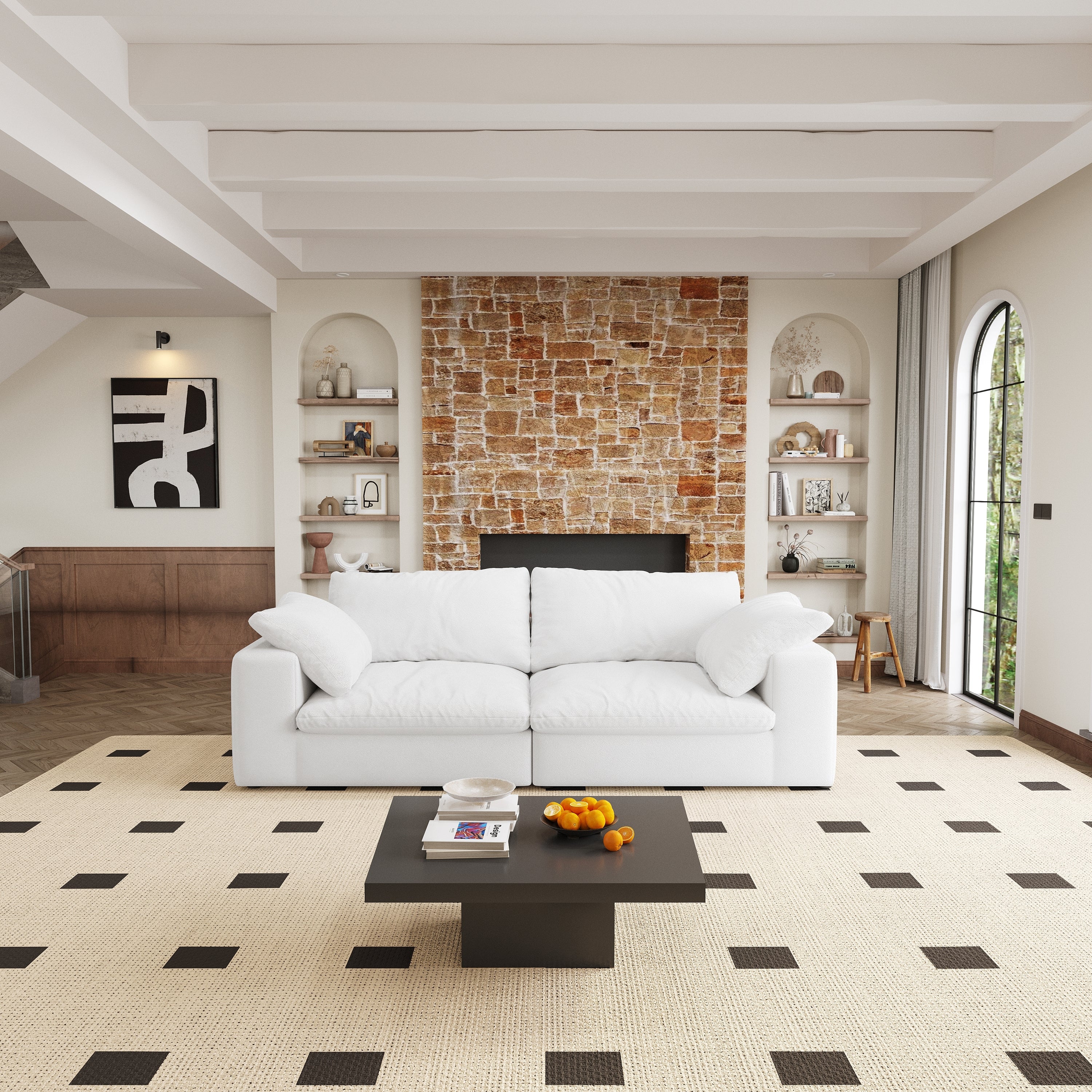 Walker Edison | Cloud Modular 80' Down Filled Loveseat Sofa