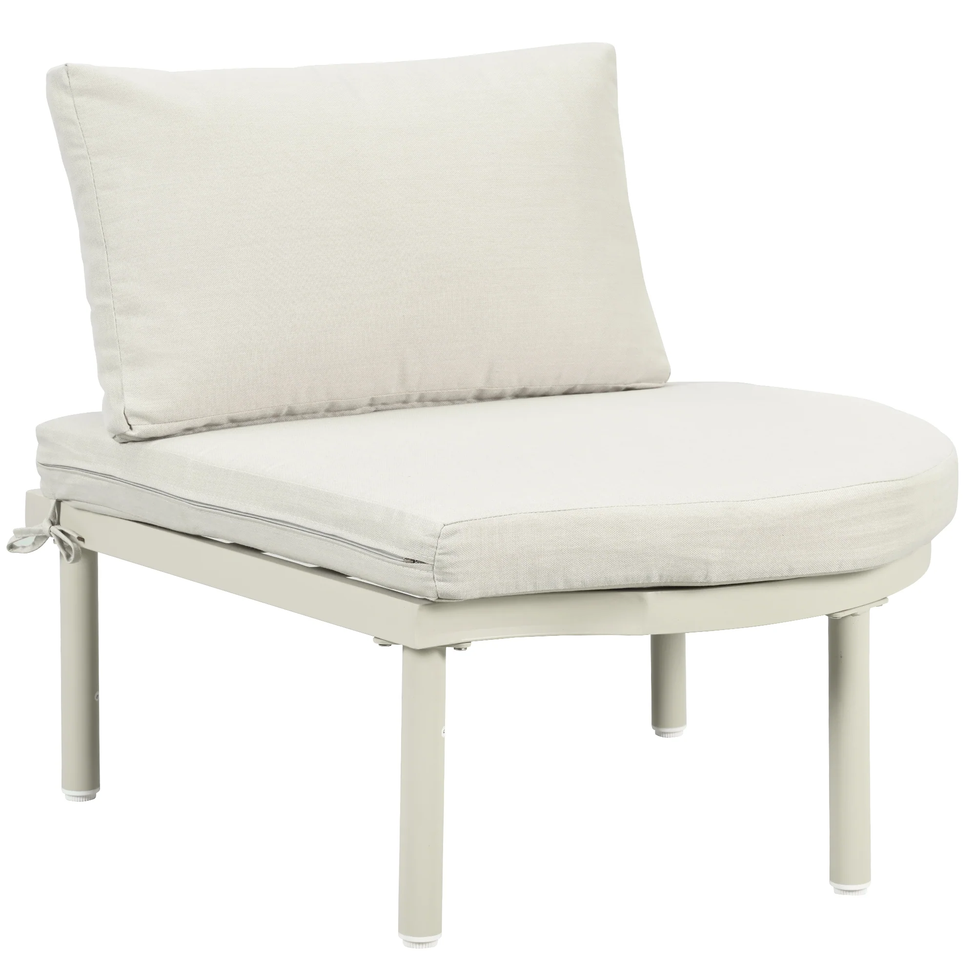 Walker Edison | Minimalist Half Moon Outdoor 8-Piece Modular Sofa Set with Nesting Tables