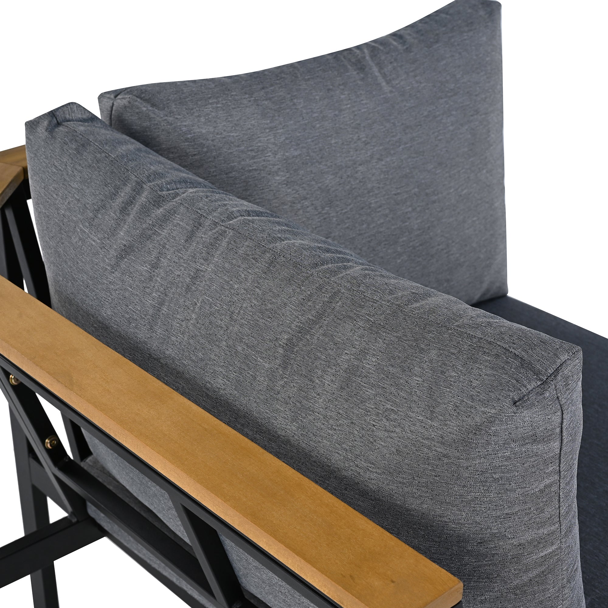 Walker Edison | 4 Pieces Outdoor Patio Sofa Sectional Set with Coffee and Side Tables