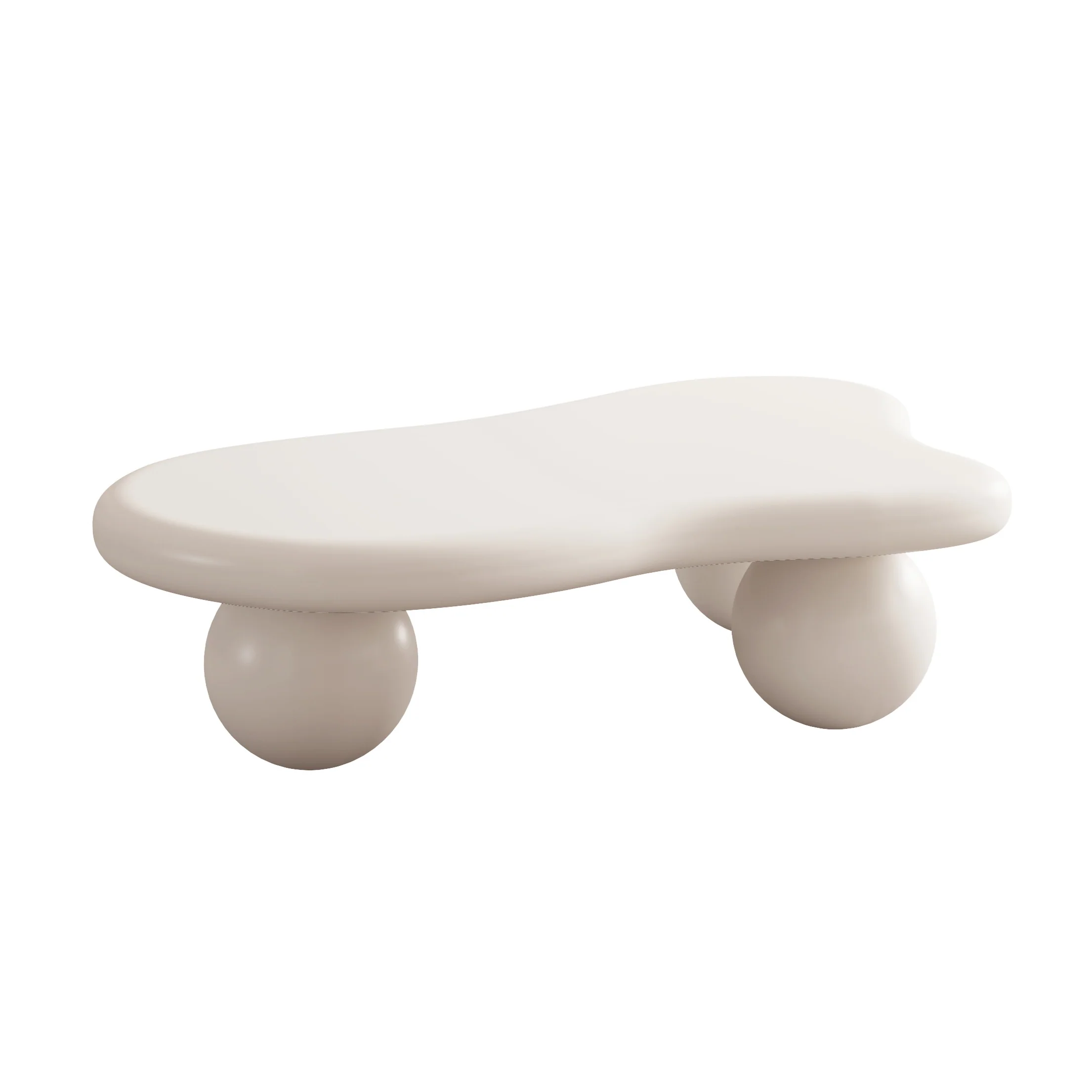 Walker Edison | Cloud Shaped Coffee Table with Ball Legs