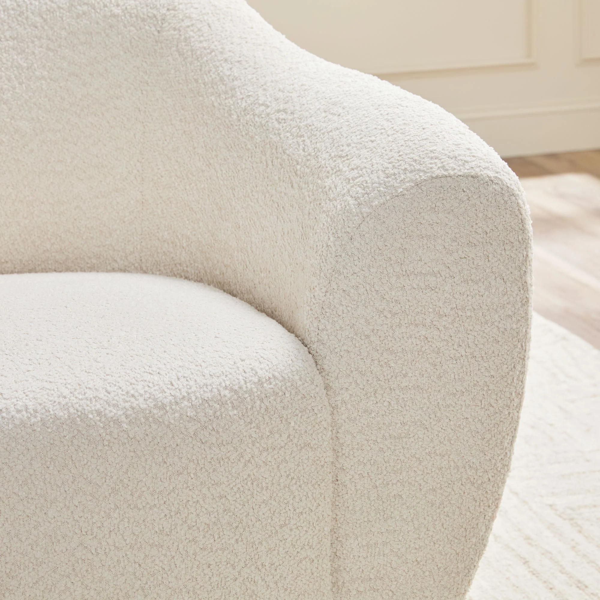 Linley Contemporary Boucle Easy Assembly Upholstered Small Accent Chair