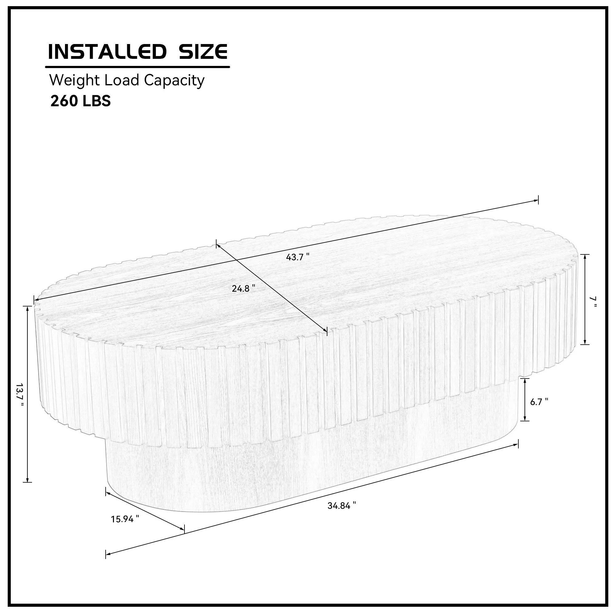 Walker Edison | Reeded Modern Handcraft Coffee Table