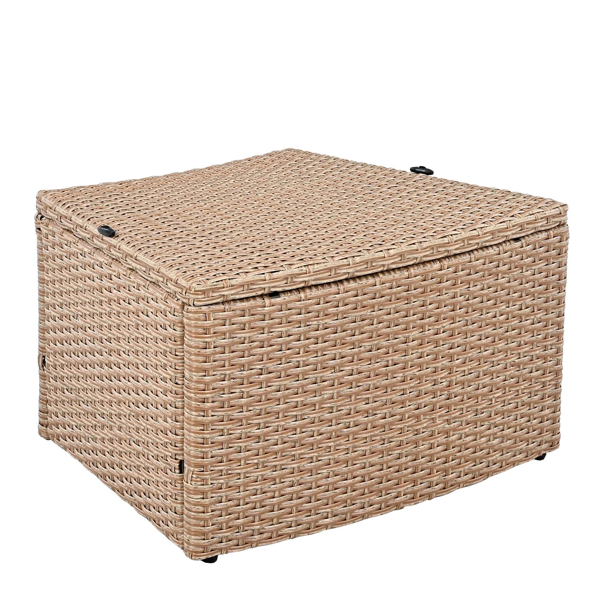 Walker Edison | Wicker Half Moon Outdoor 10-Piece Sectional Sofa Set with Storage