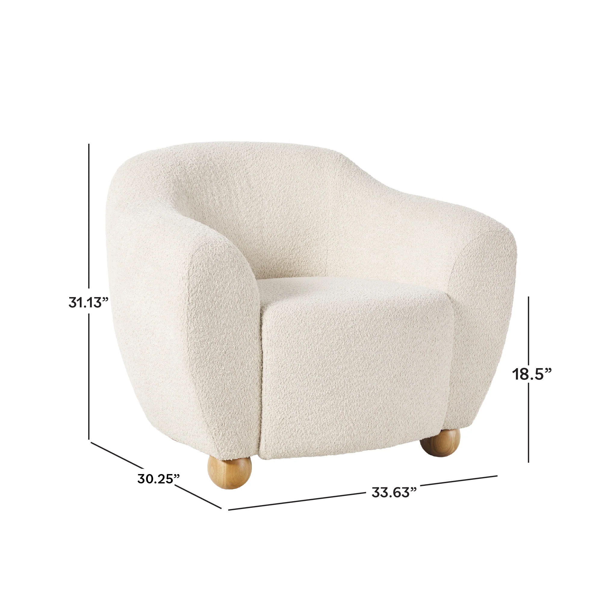 Linley Contemporary Boucle Easy Assembly Upholstered Small Accent Chair