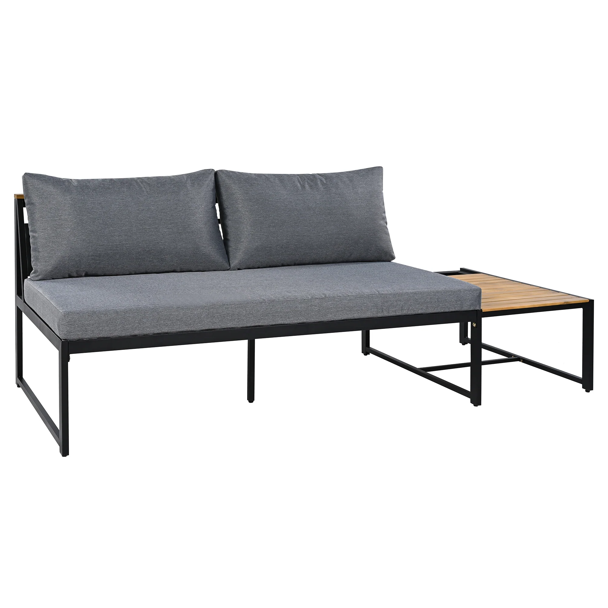 Walker Edison | 4 Pieces Outdoor Patio Sofa Sectional Set with Coffee and Side Tables