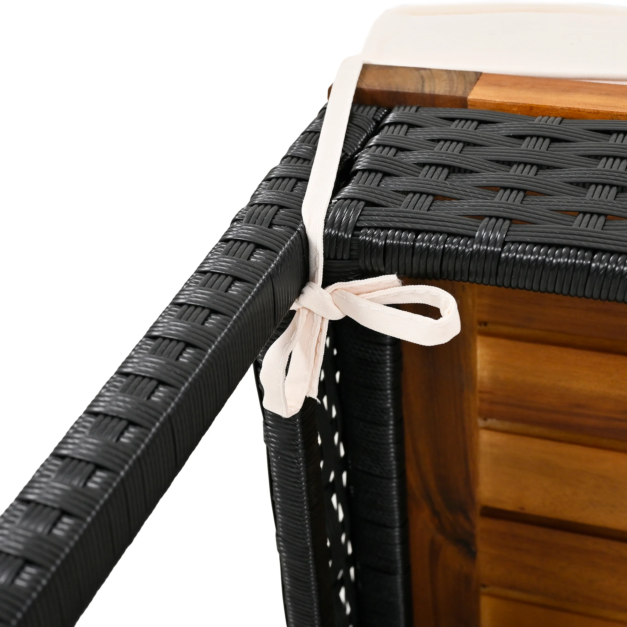 Walker Edison | Outdoor 5-Piece Acacia Wood Bar Height Table And Stool Set