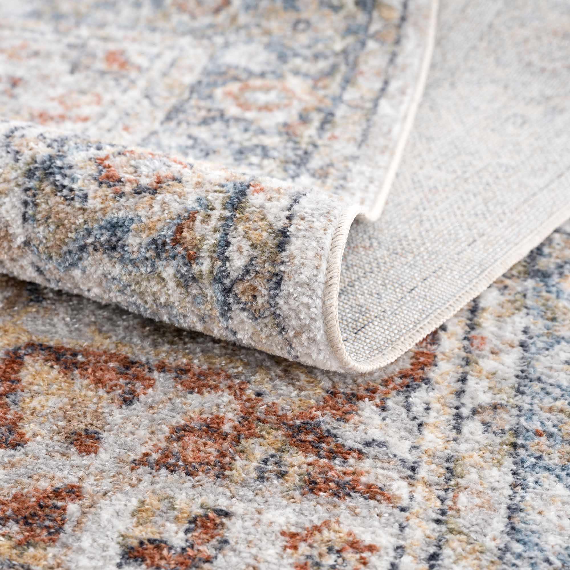 Boutique Rugs - Akram Gray & Orange Washable Area Rug