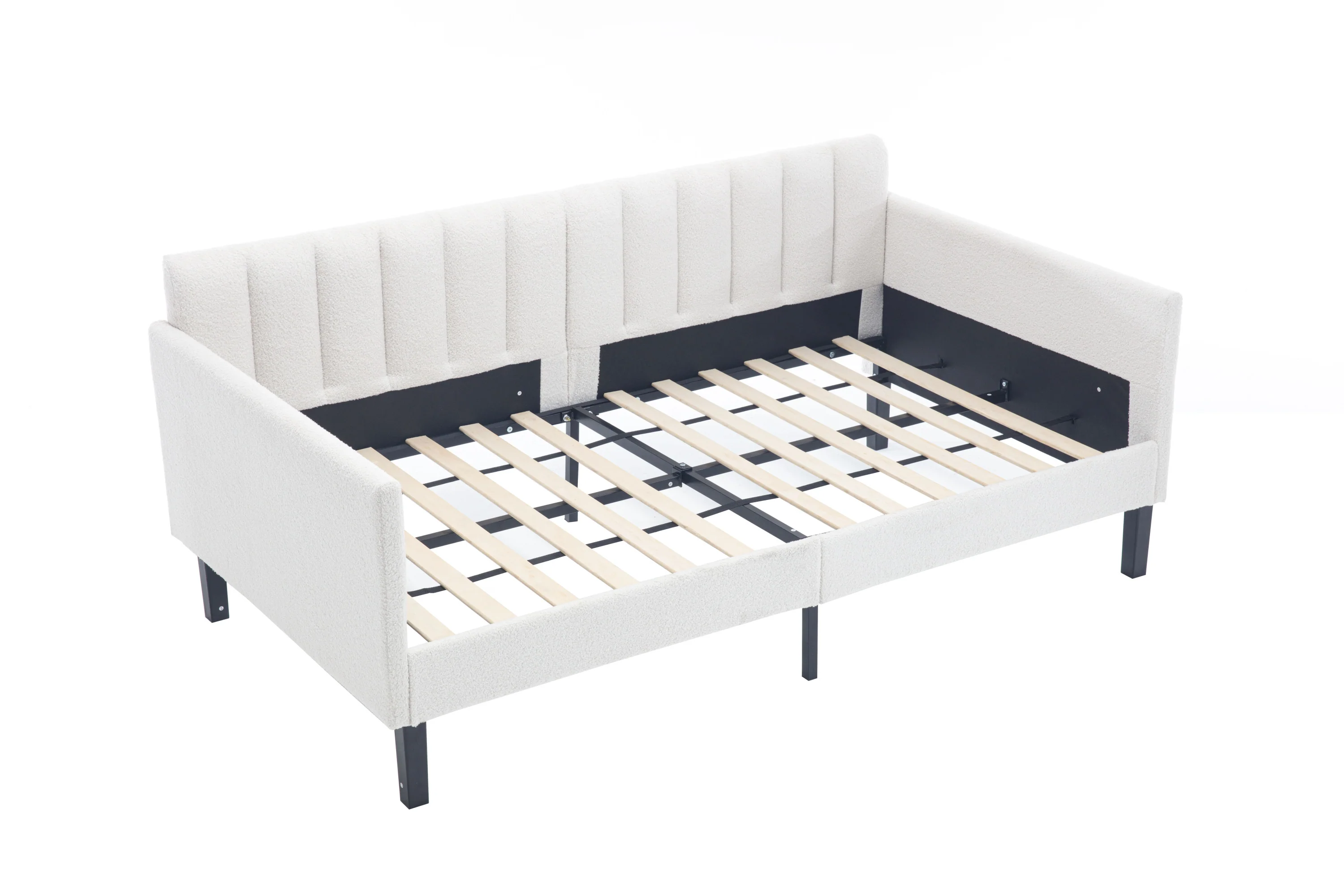 Walker Edison | Elena Twin Size Ivory Boucle Upholstered Daybed