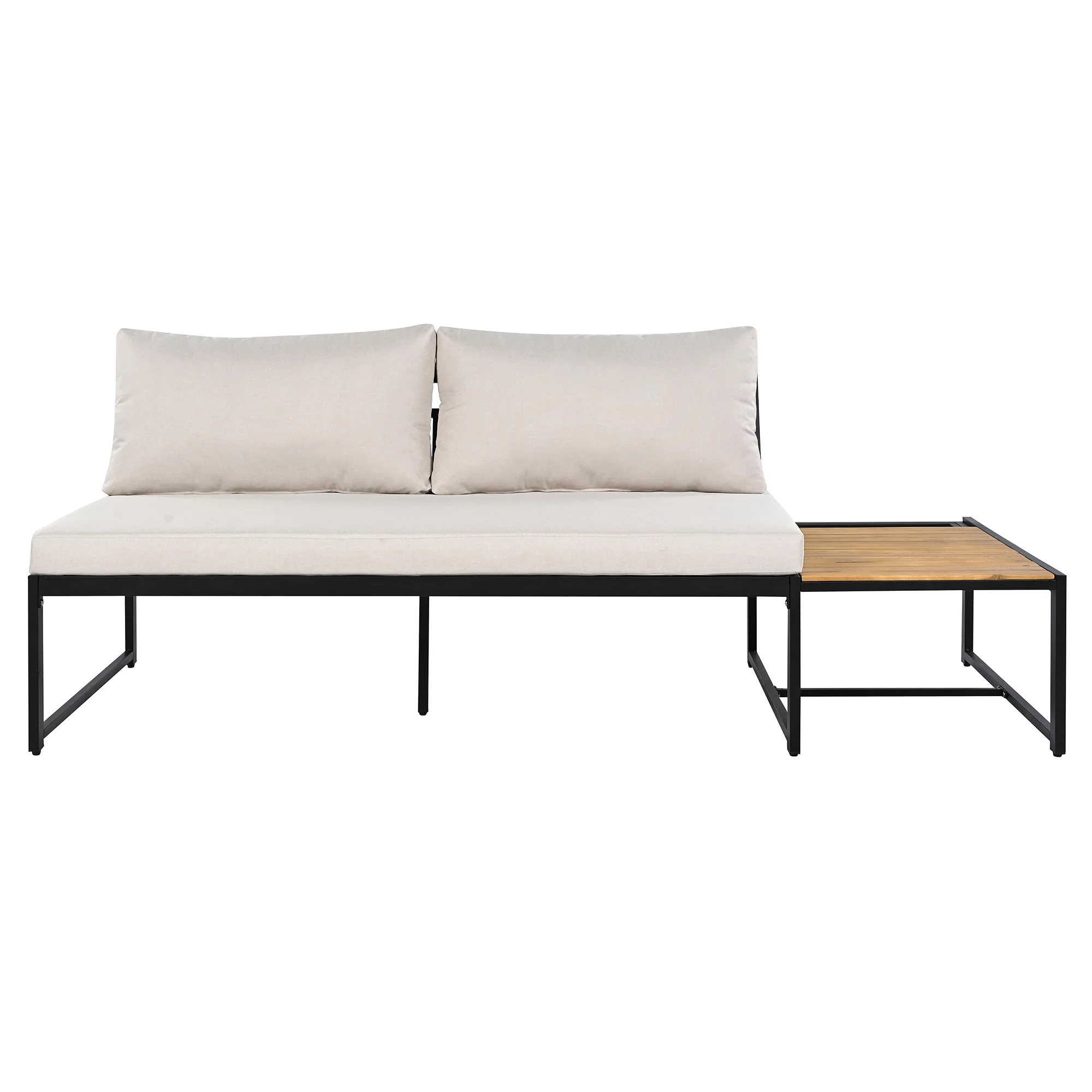 Walker Edison | 4 Pieces Outdoor Patio Sofa Sectional Set with Coffee and Side Tables
