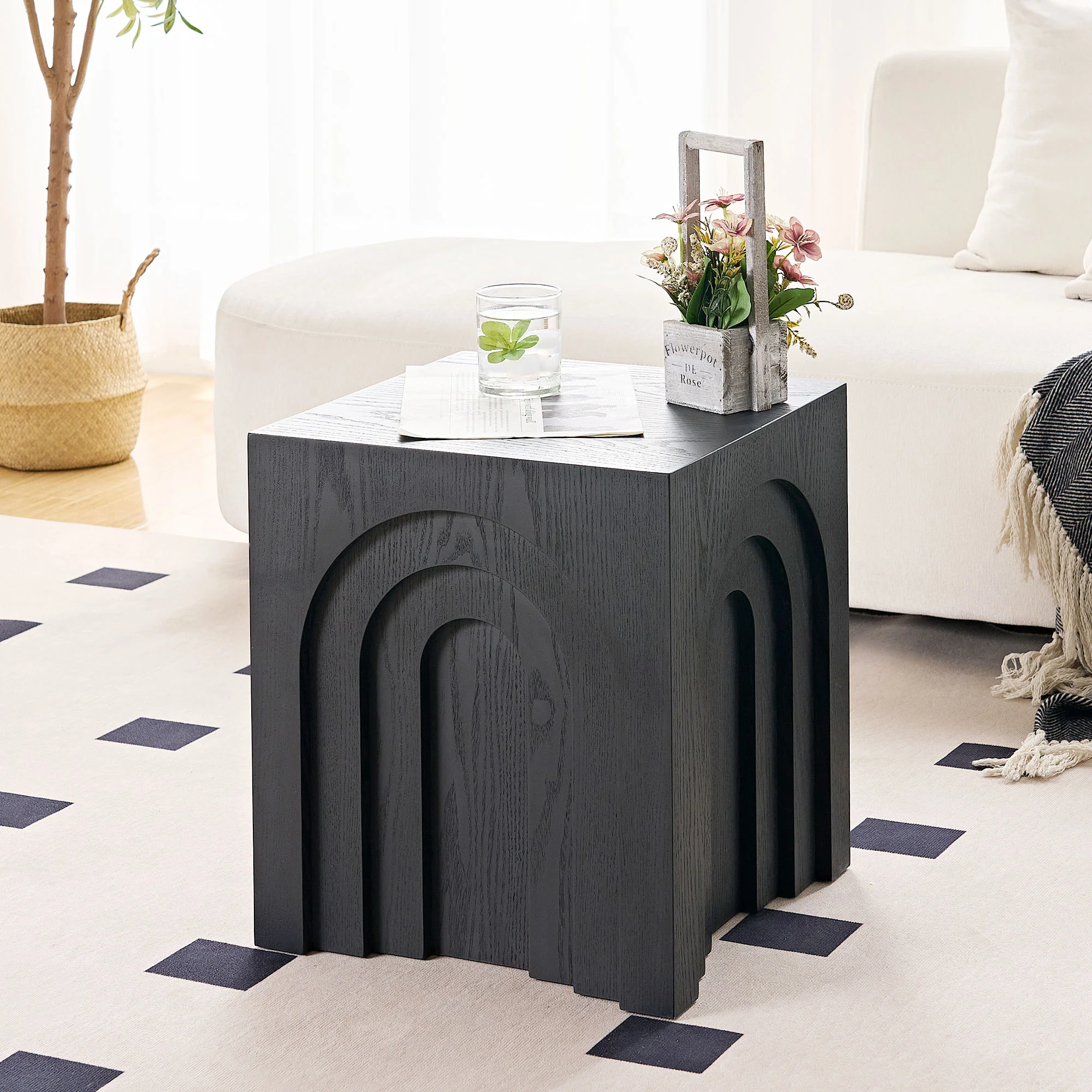 Walker Edison | Curve Design Square Side Table