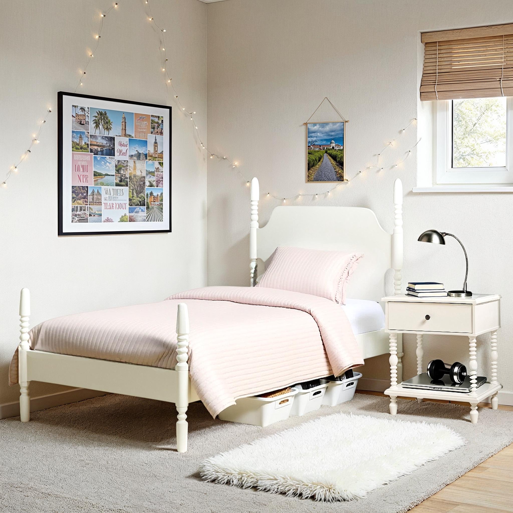 Traditional Vivienne Easy Assembly Solid Wood Twin Bedframe