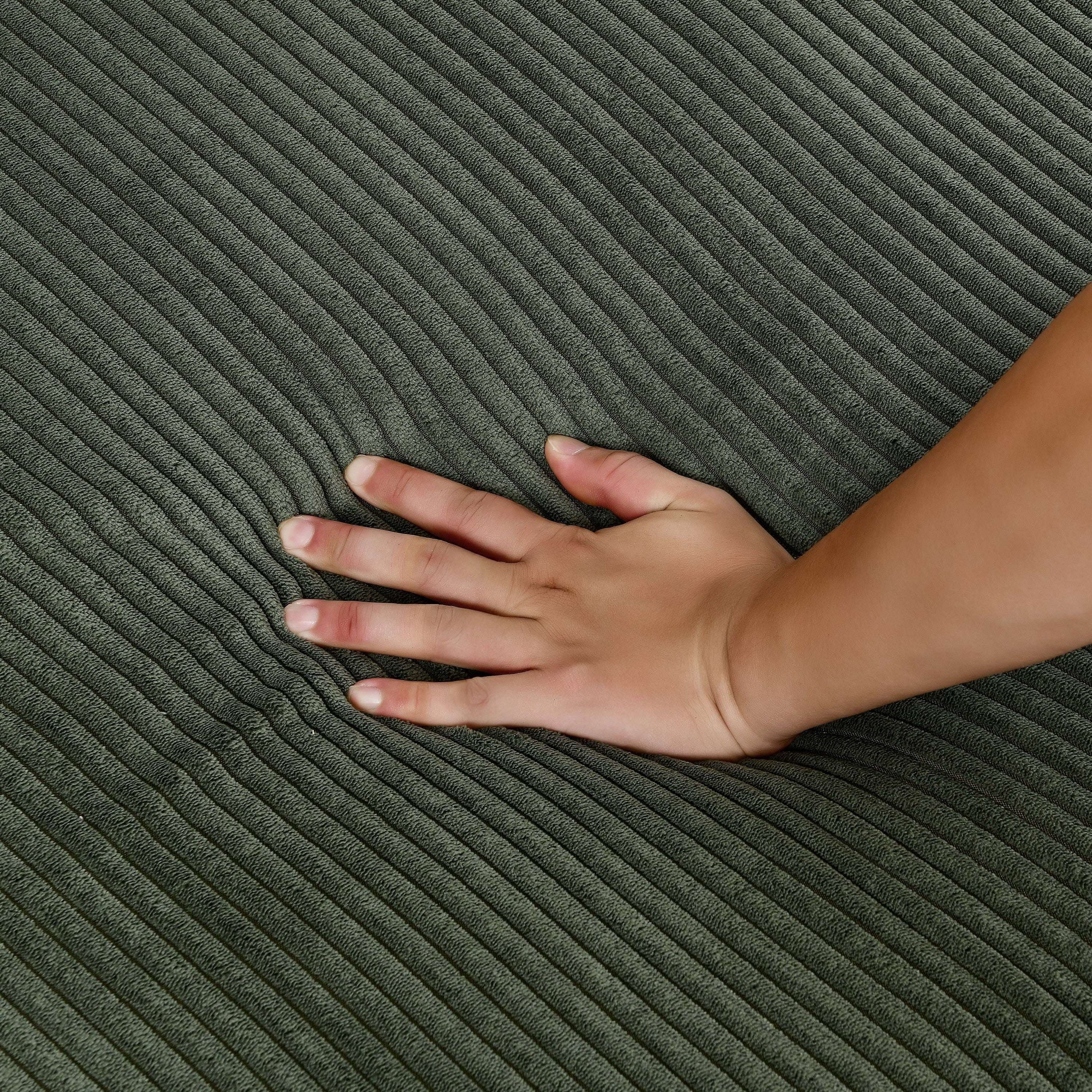 Walker Edison | Coastal Green Corduroy Double-Chaise Cloud Sectional Sofa