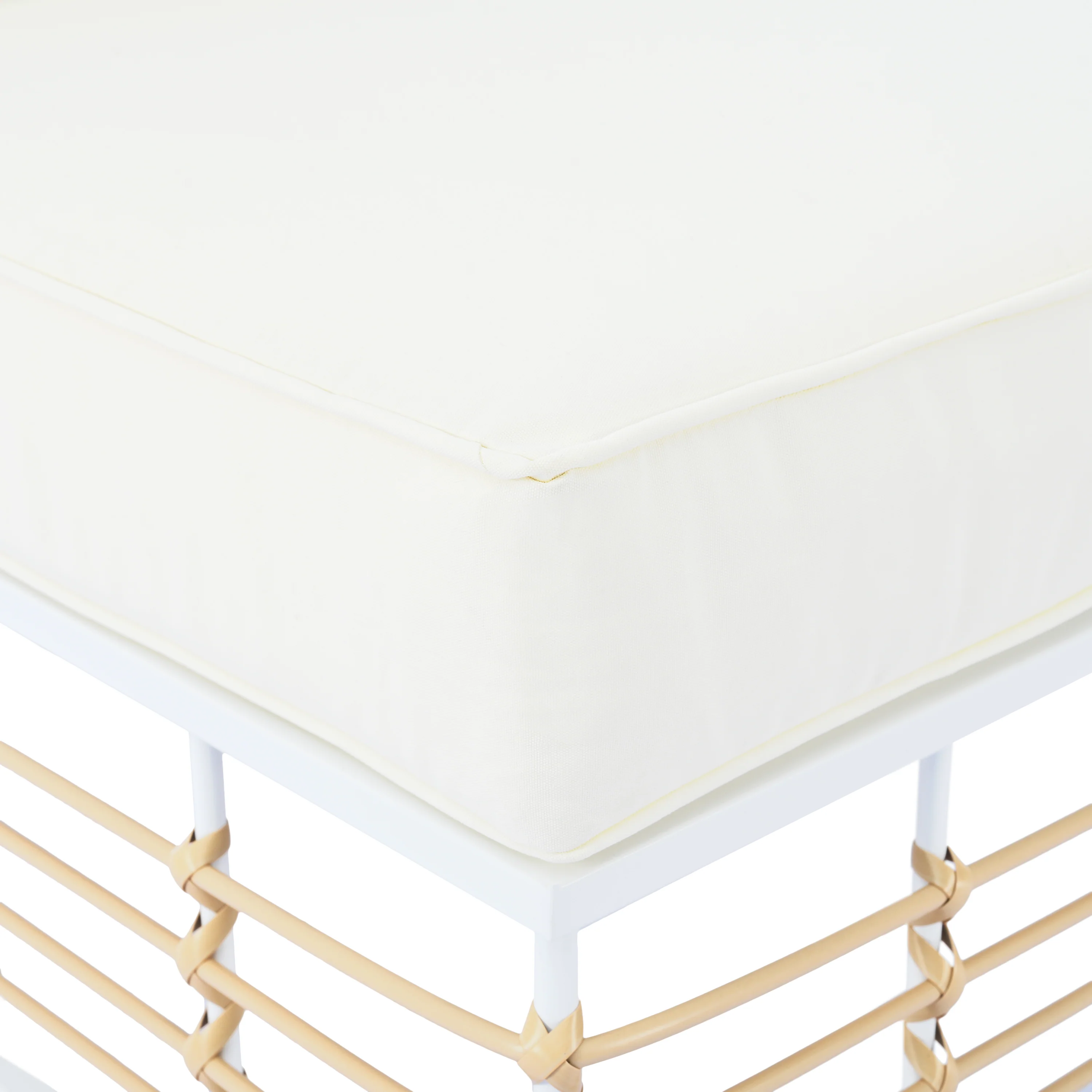 Walker Edison | White Modern Minimalist 7-Piece Metal Outdoor Patio Sectional Sofa Set