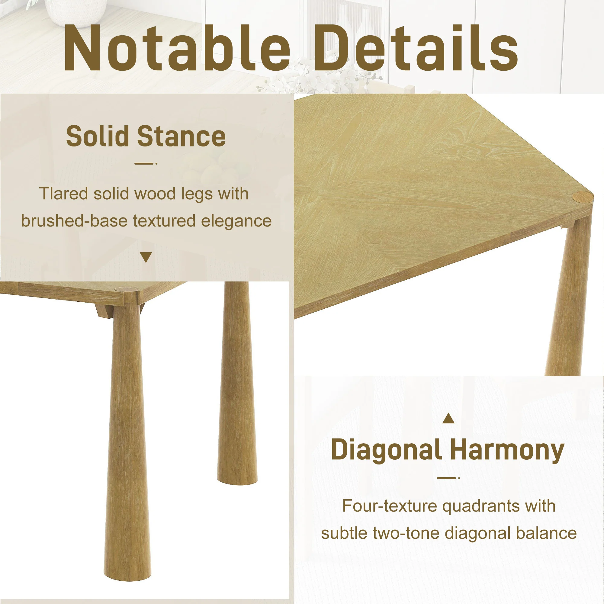 Walker Edison | Classic Modern 7-Piece Dining Table Set for 6