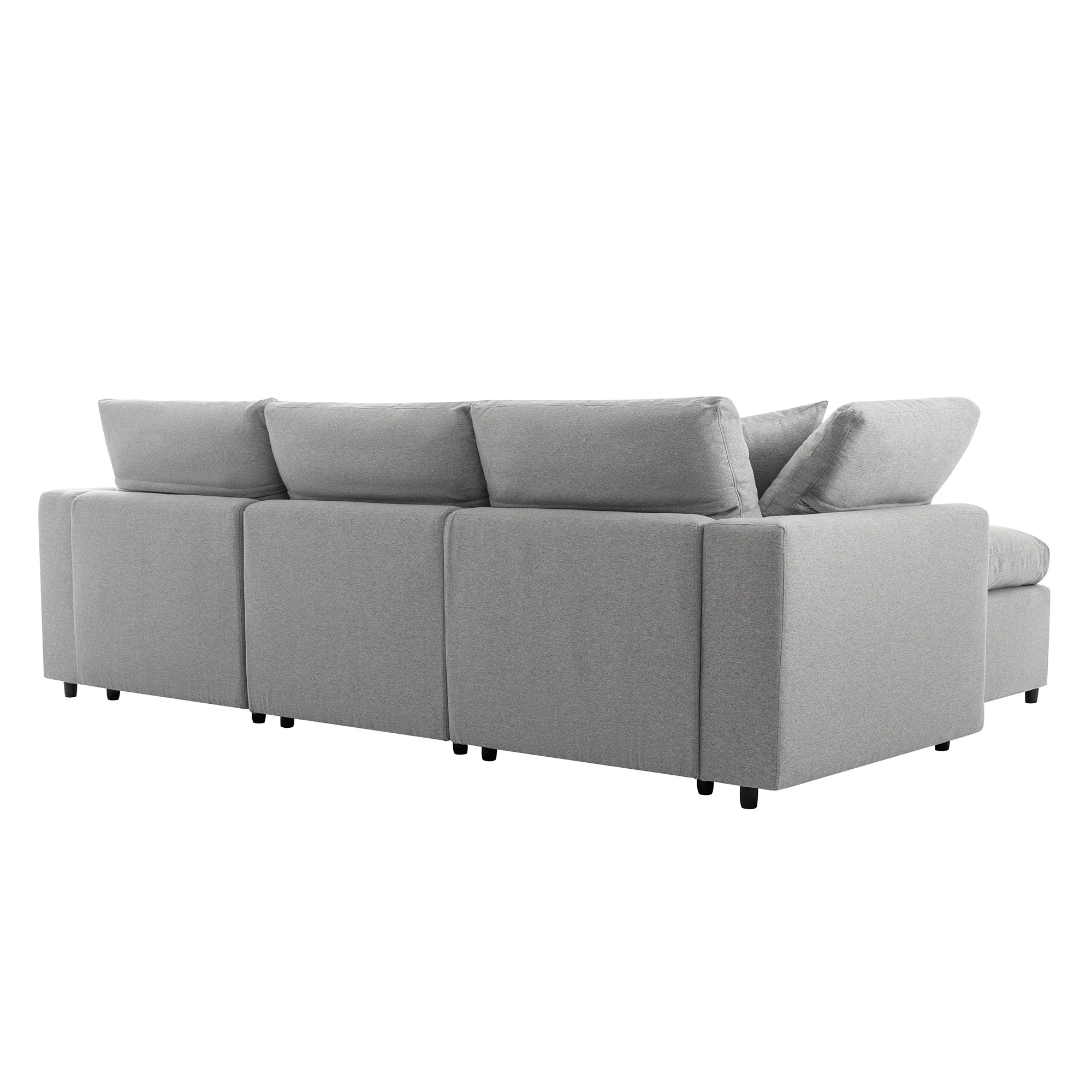 Walker Edison | Down Filled Convertible Sectional Sofa with Reversible Chaise