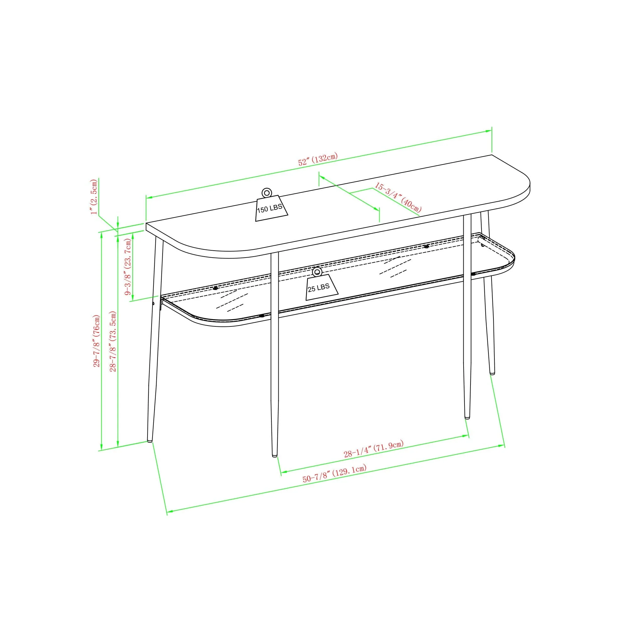 Tilly Modern Minimal Curved Faux Marble Entry Table