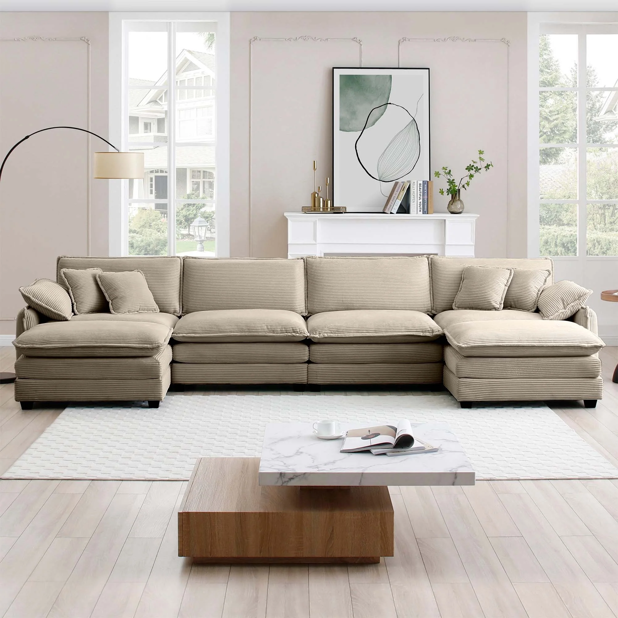 Walker Edison | Retro Chic: Corduroy Couch Cloud Modular Sofa Design