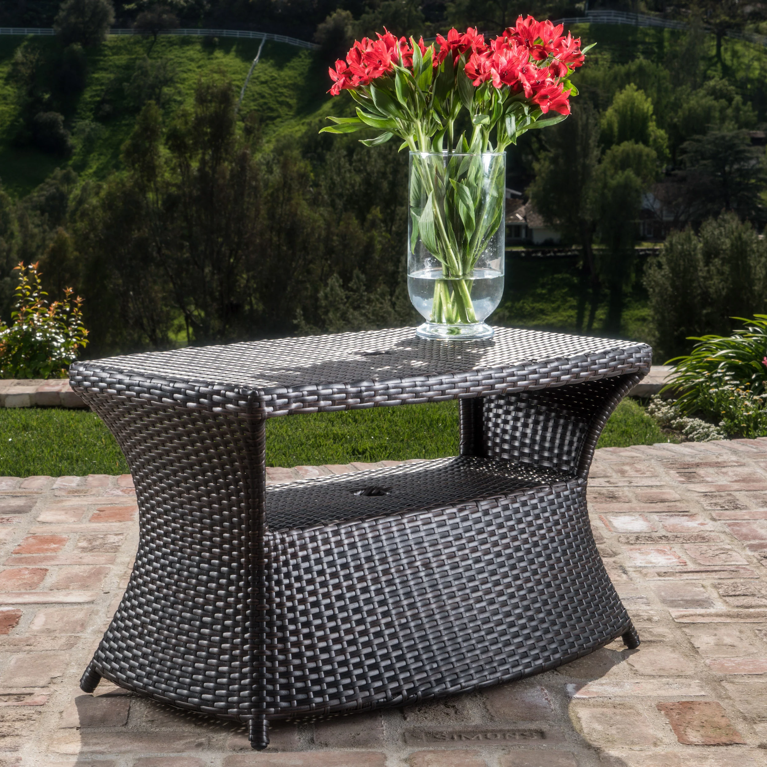 Walker Edison | Wicker Outdoor Patio Coffee Table