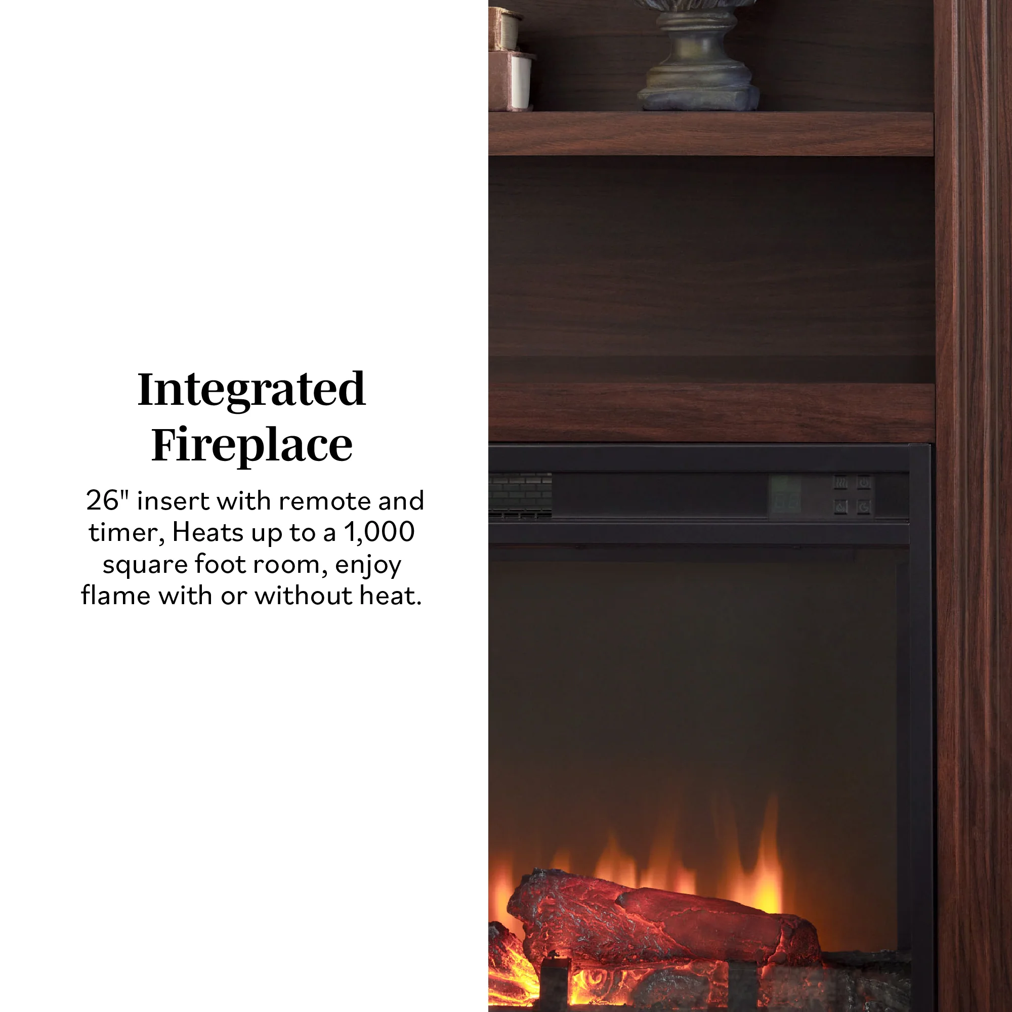 Cullen 70 Traditional Electric Fireplace with Mantel and Shelves