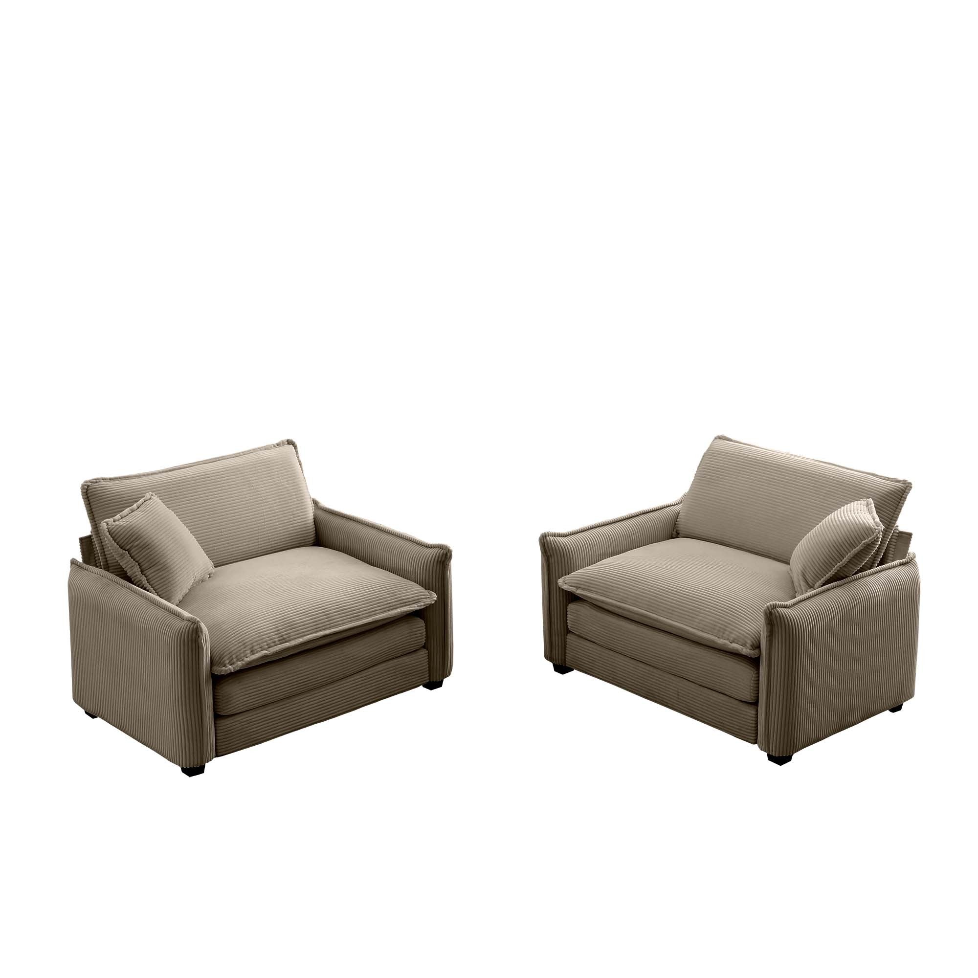 Walker Edison | Corduroy Cloud Deep Seated Accent Sofa Chairs
