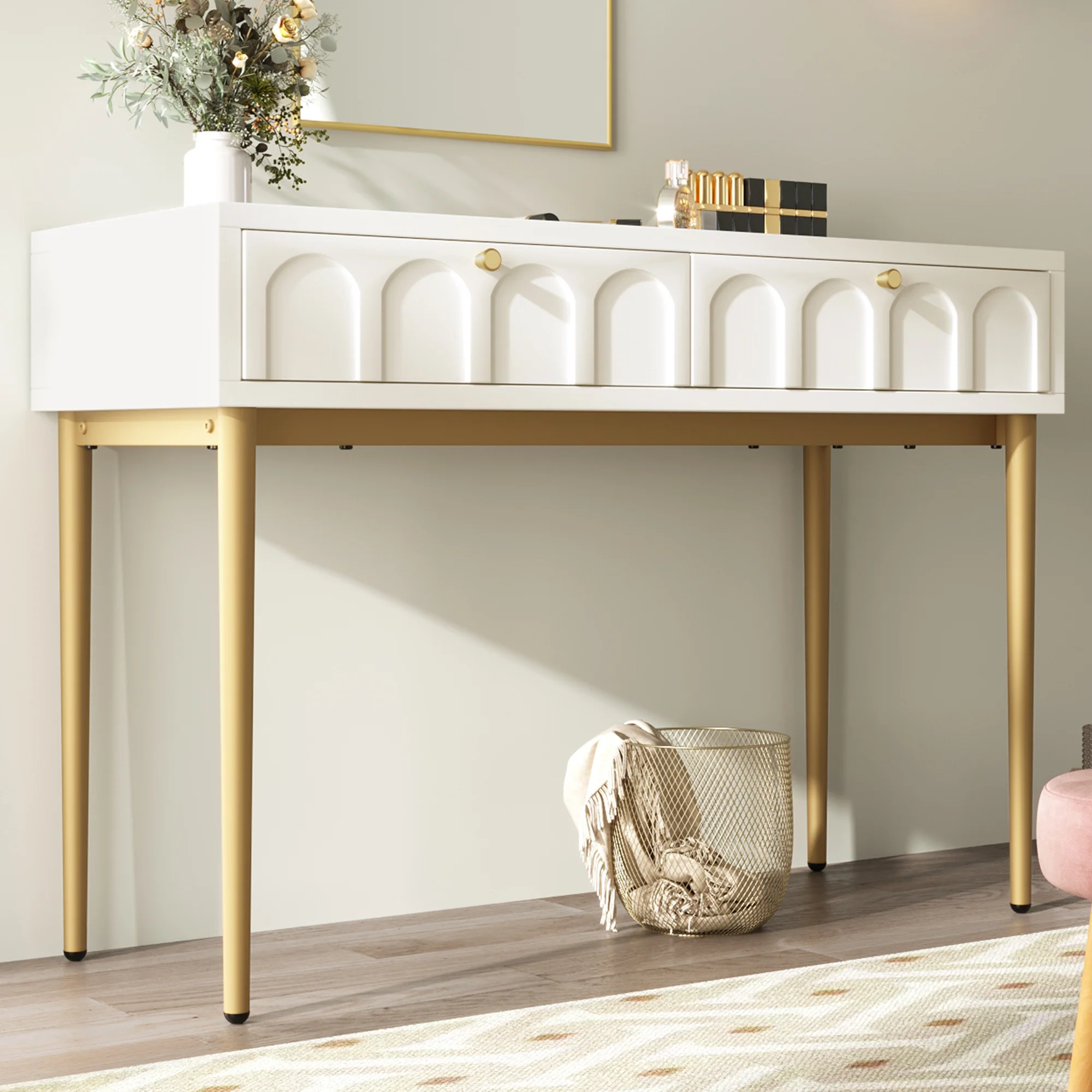 Walker Edison | Contemporary Modern Makeup Vanity Desk