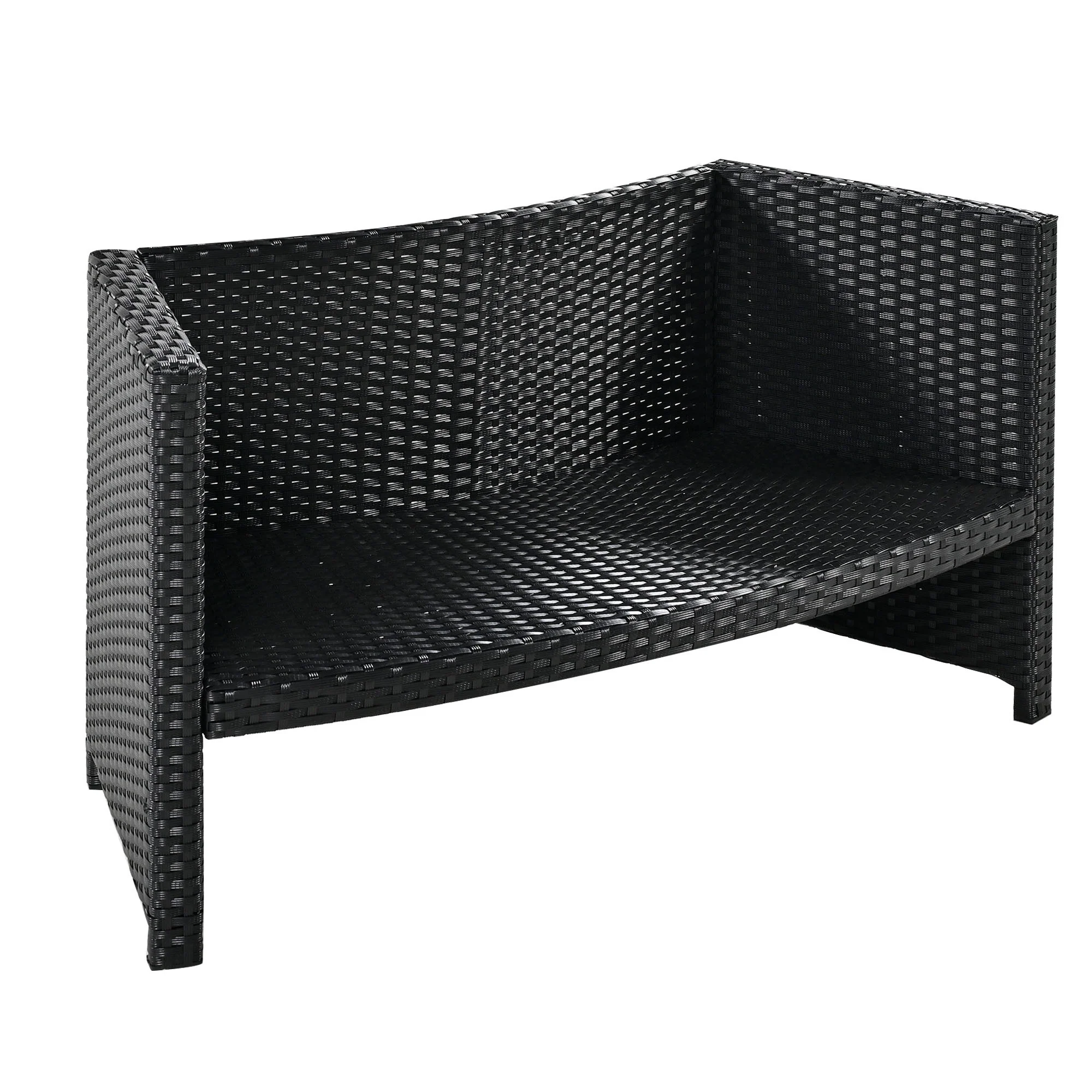 Walker Edison | Spa Surround Spa Frame Patio Rattan Sofa Set with Storage Spaces