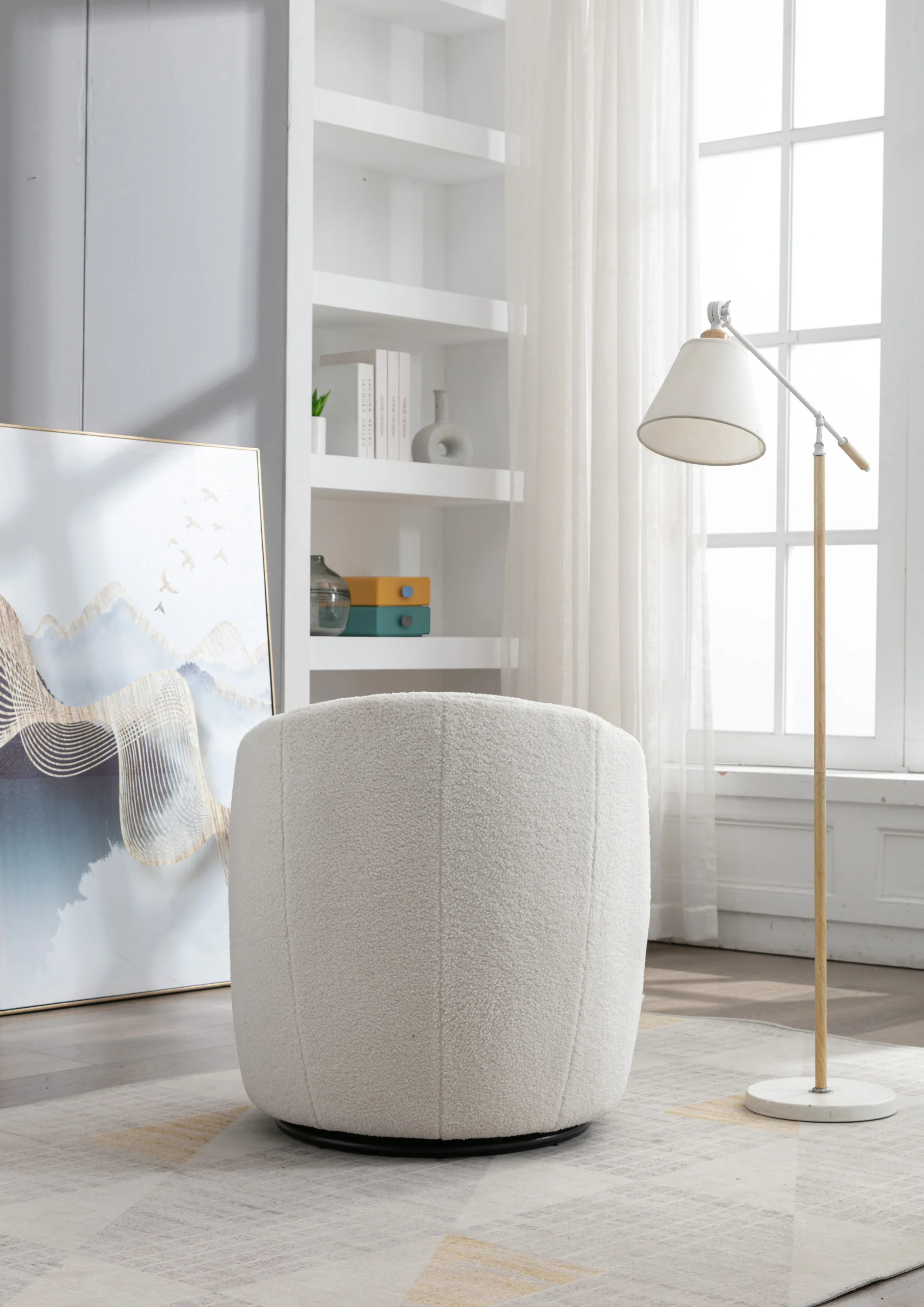 Walker Edison | Teddy Swivel Barrel Accent Armchair Chair