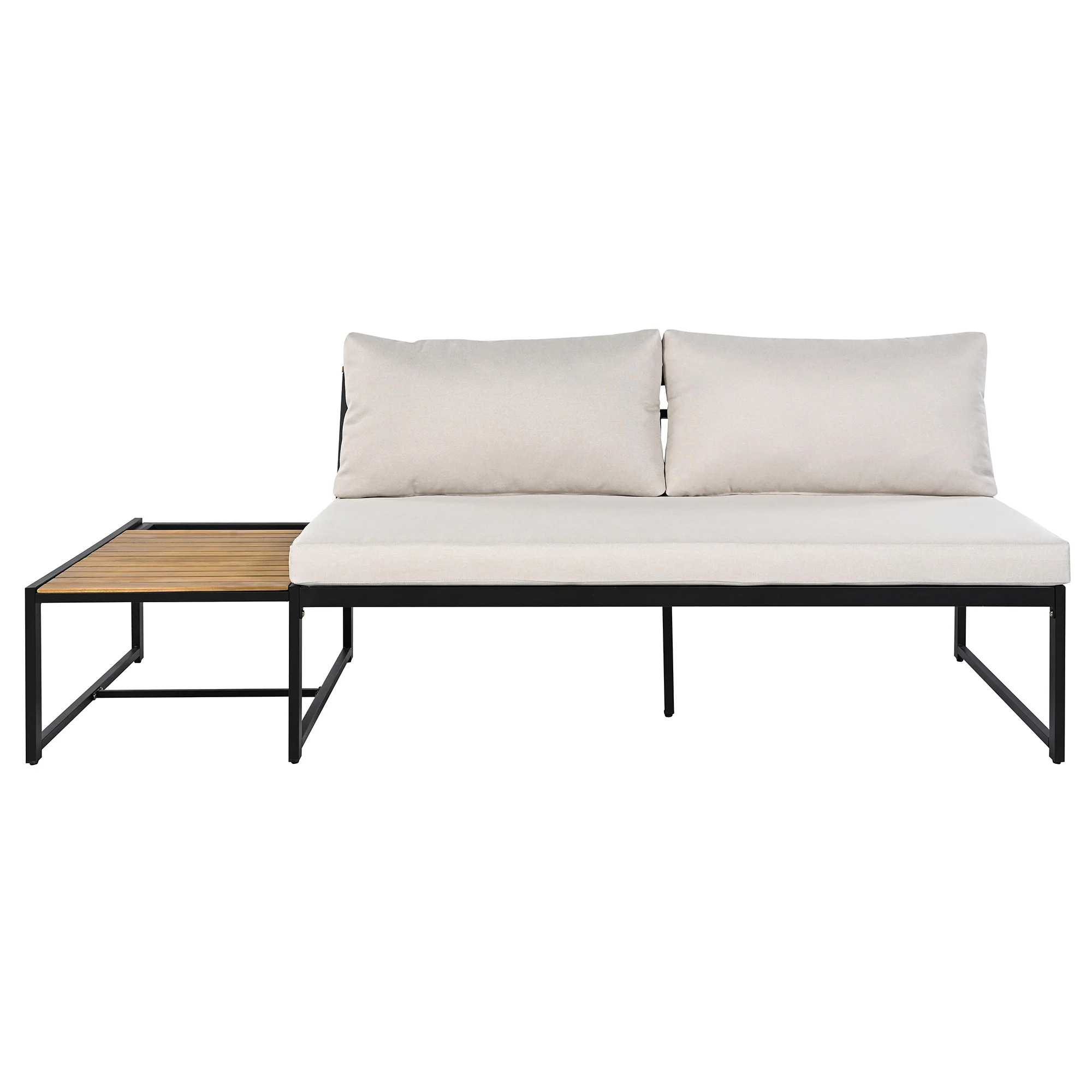 Walker Edison | 4 Pieces Outdoor Patio Sofa Sectional Set with Coffee and Side Tables