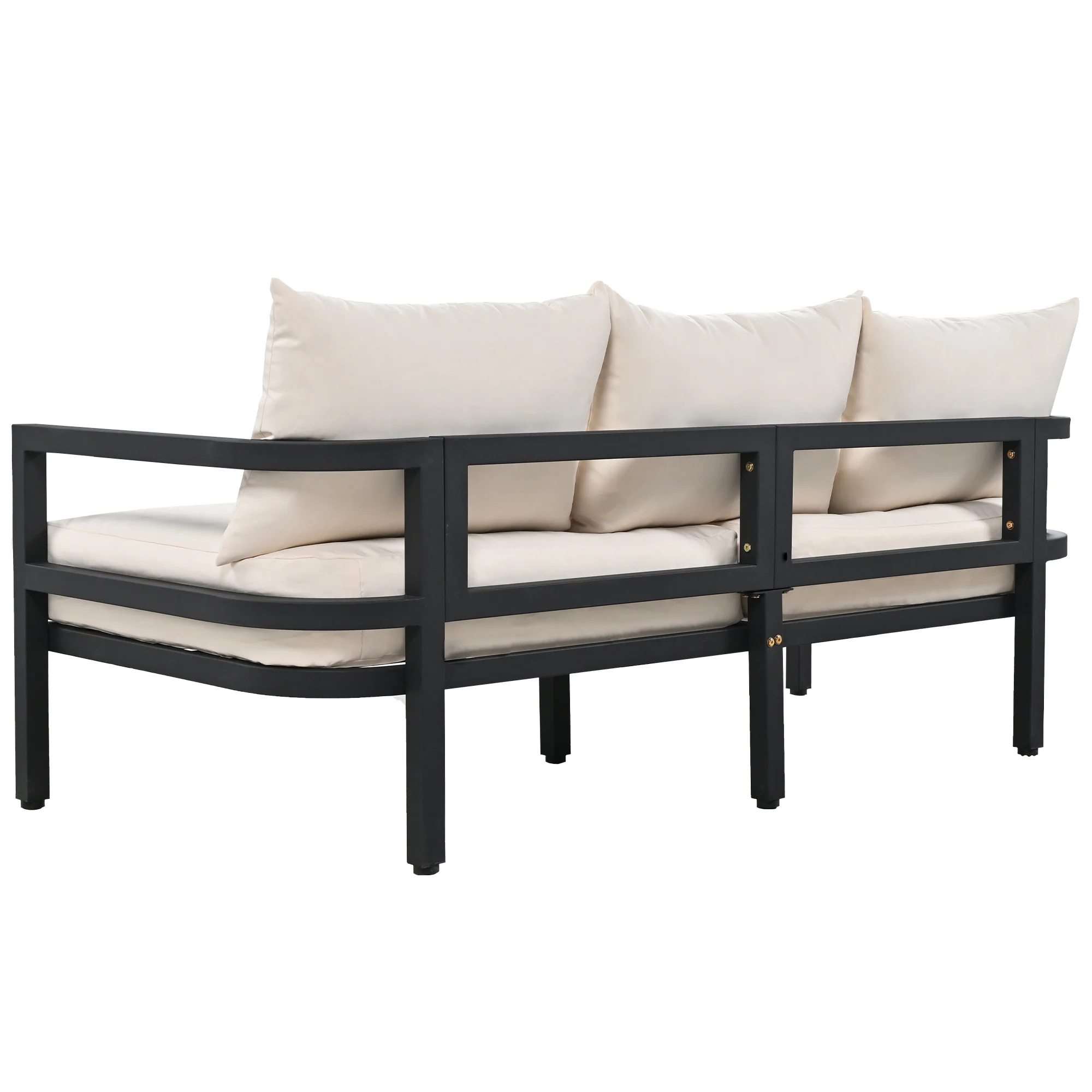 Walker Edison | Curve Design Steal Outdoor Sofa Set