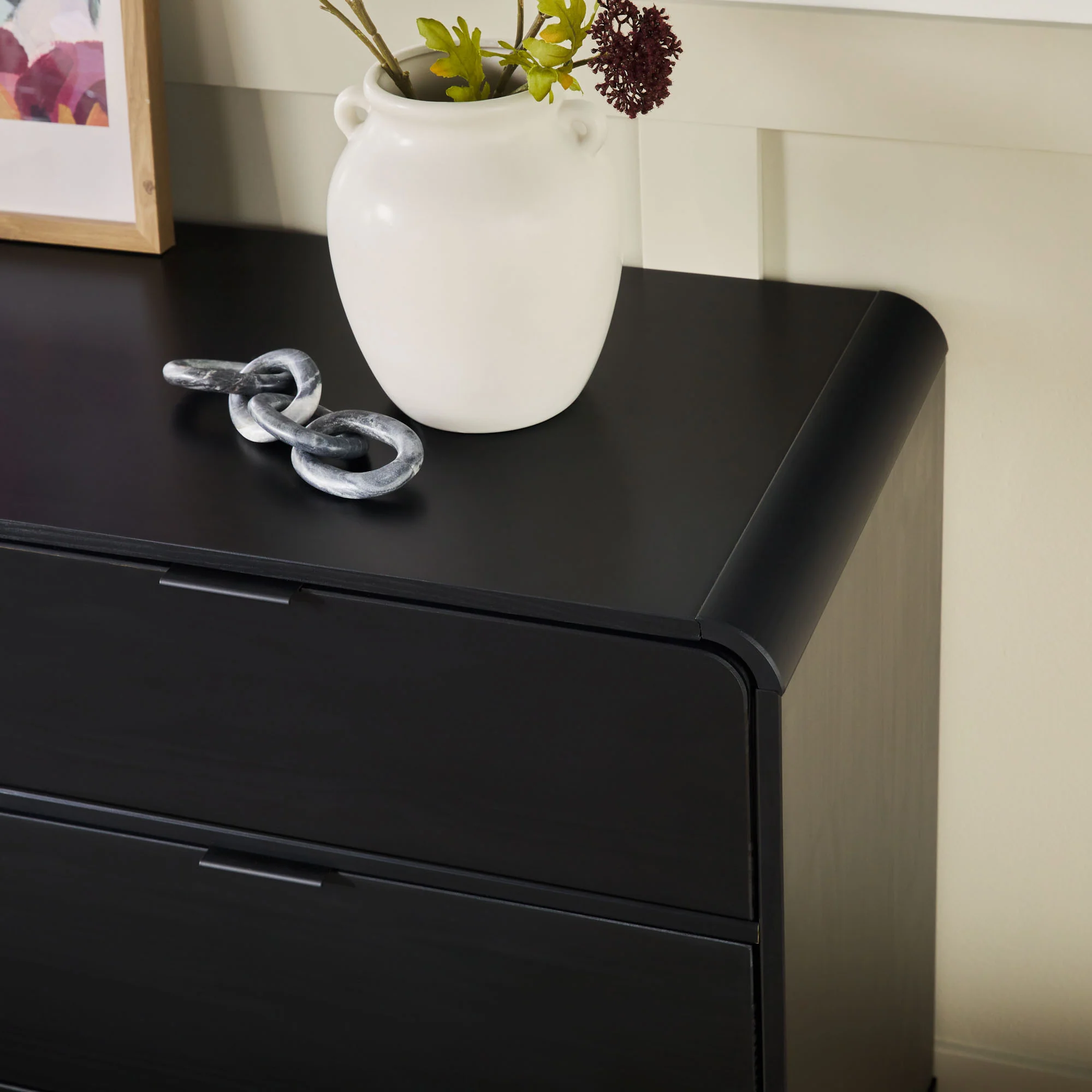 Elias 6-Drawer Contemporary Dresser with Curved Top