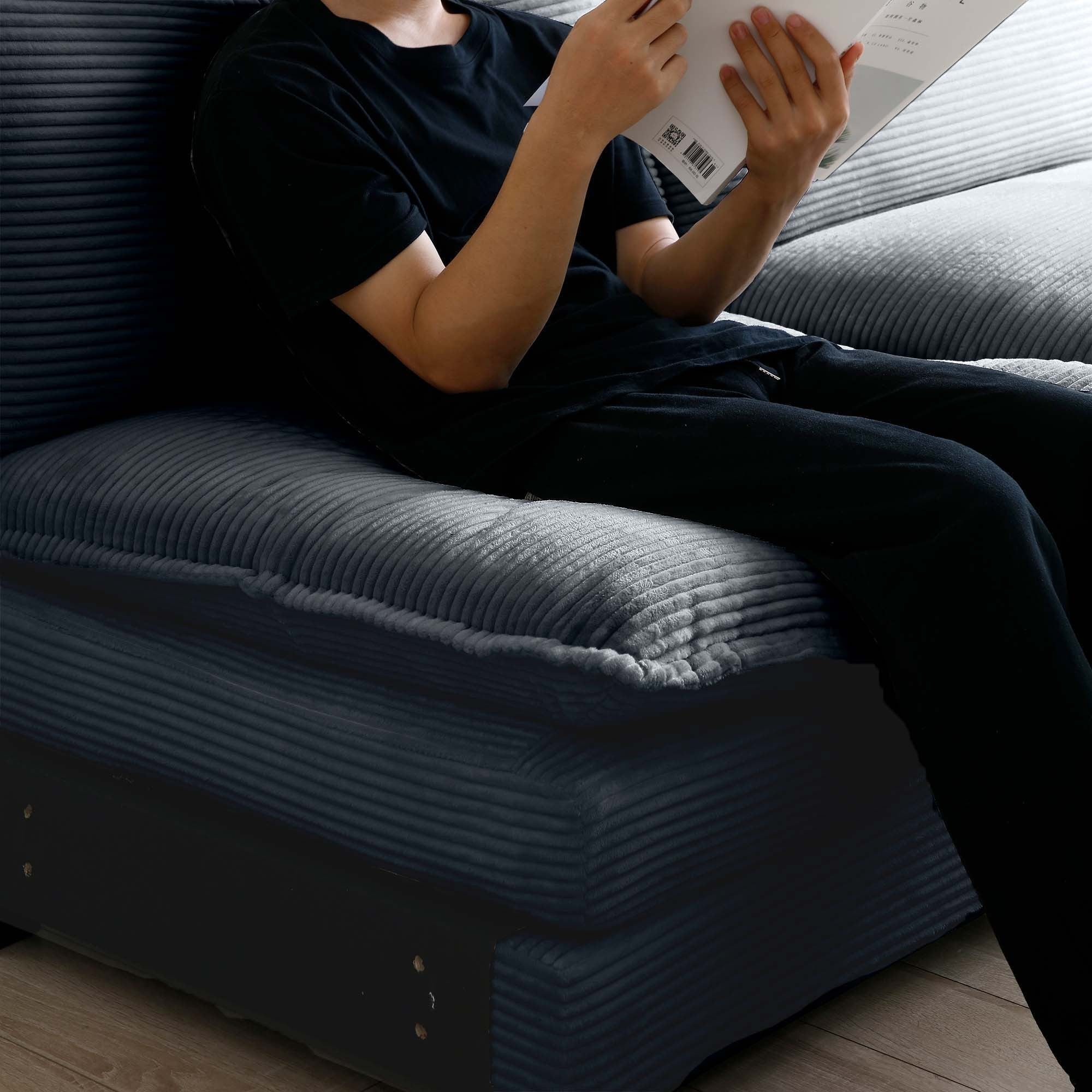 Walker Edison | Corduroy Cloud Loveseat Sofa Set