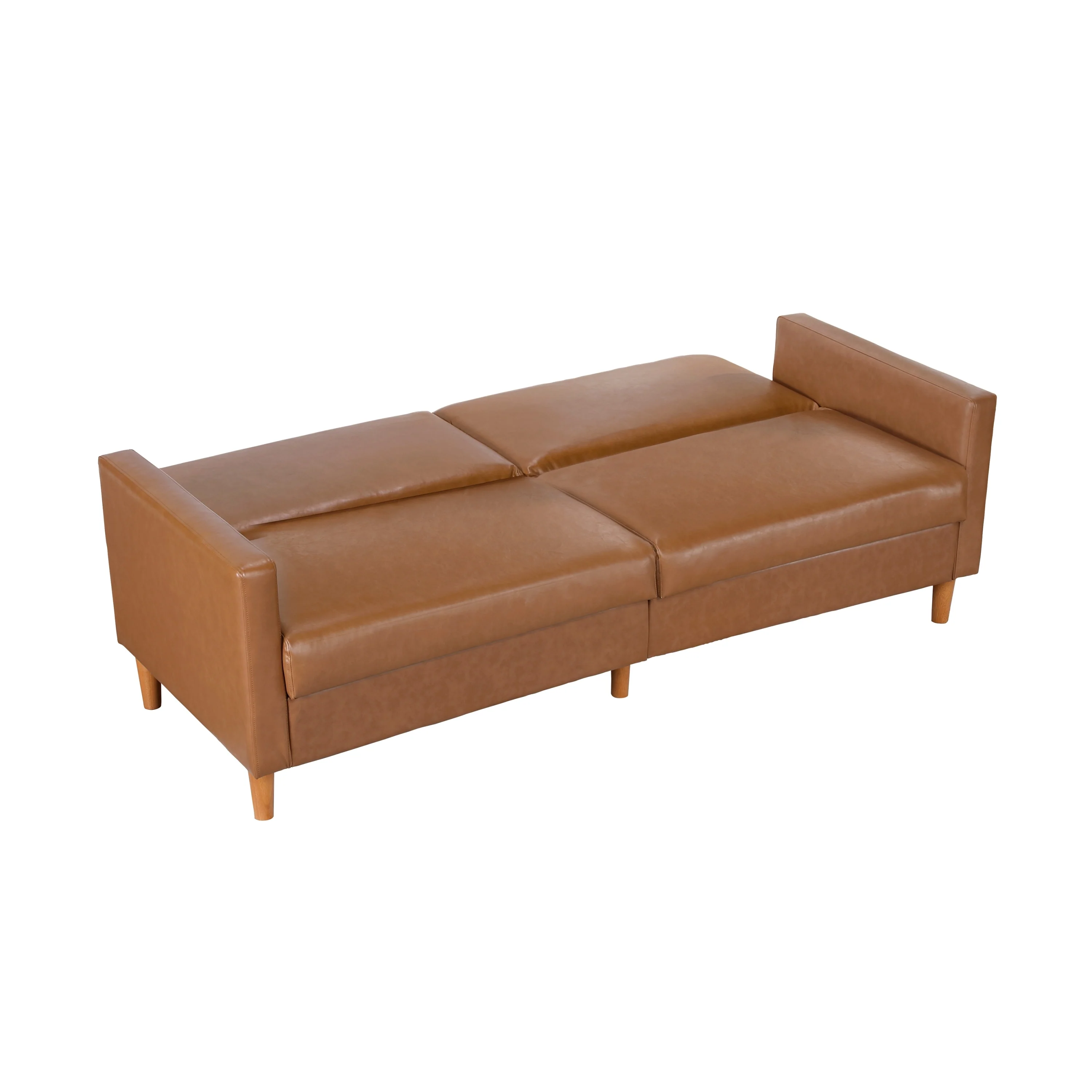 Walker Edison | Faux Leather Convertible Sleeper Sofa