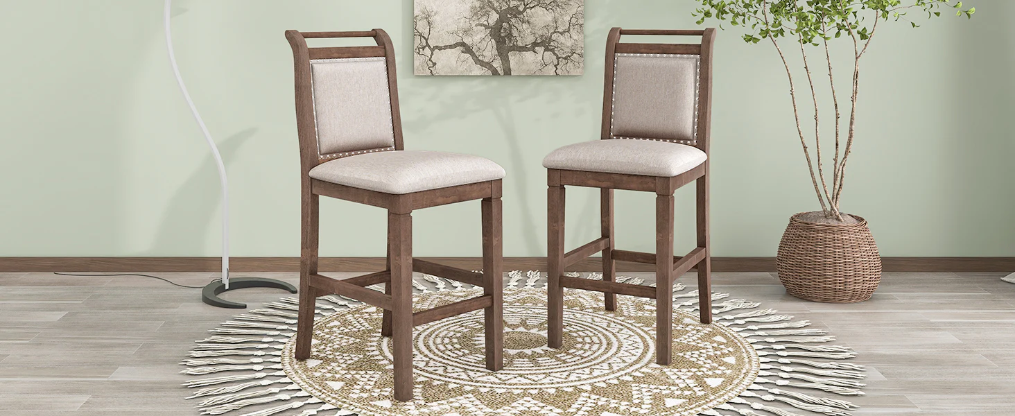 Walker Edison | 3-Piece Wood Counter Height Drop Leaf Dining Table Set with Chairs