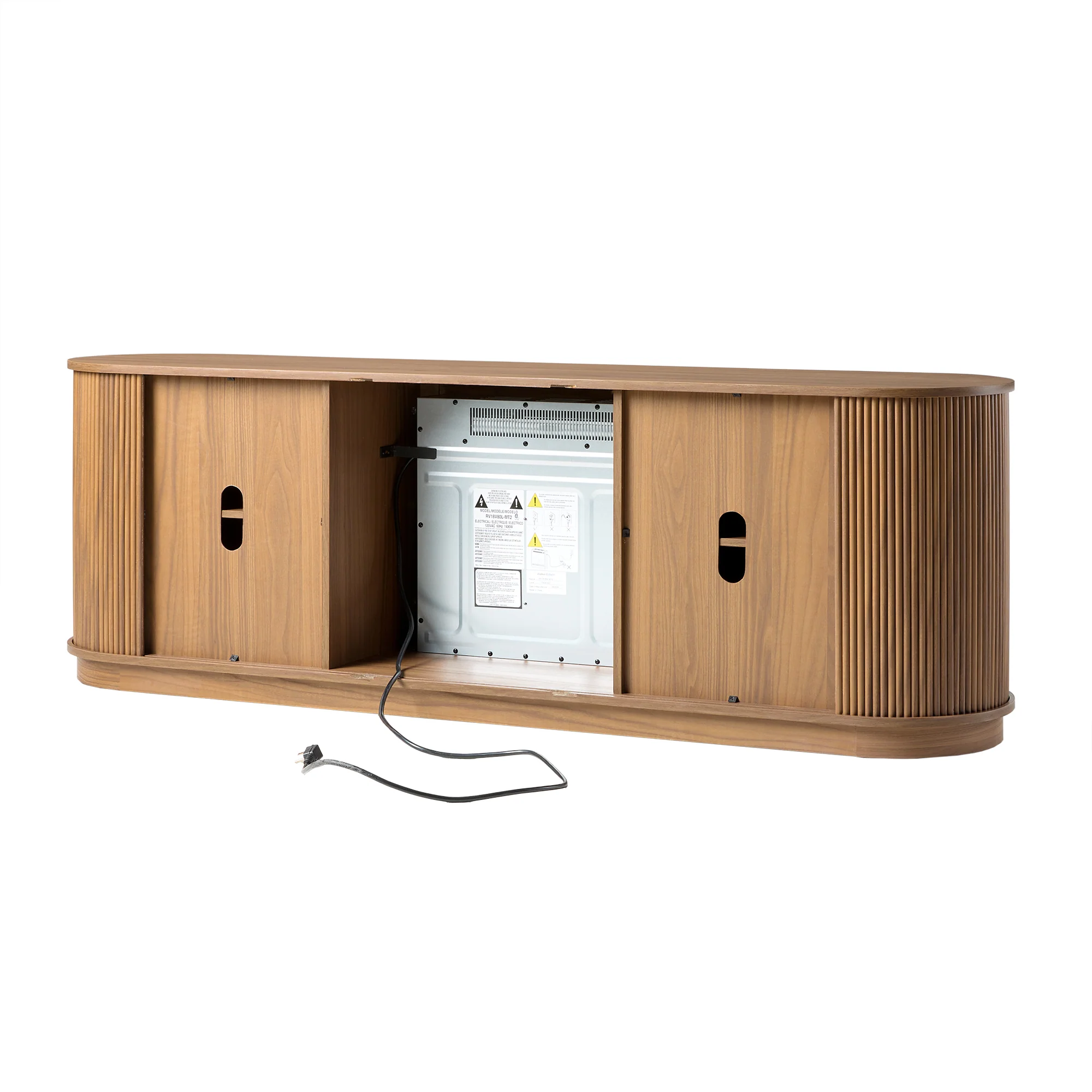 Chloe Modern Scandinavian Reeded Fireplace TV Stand in 2 Sizes