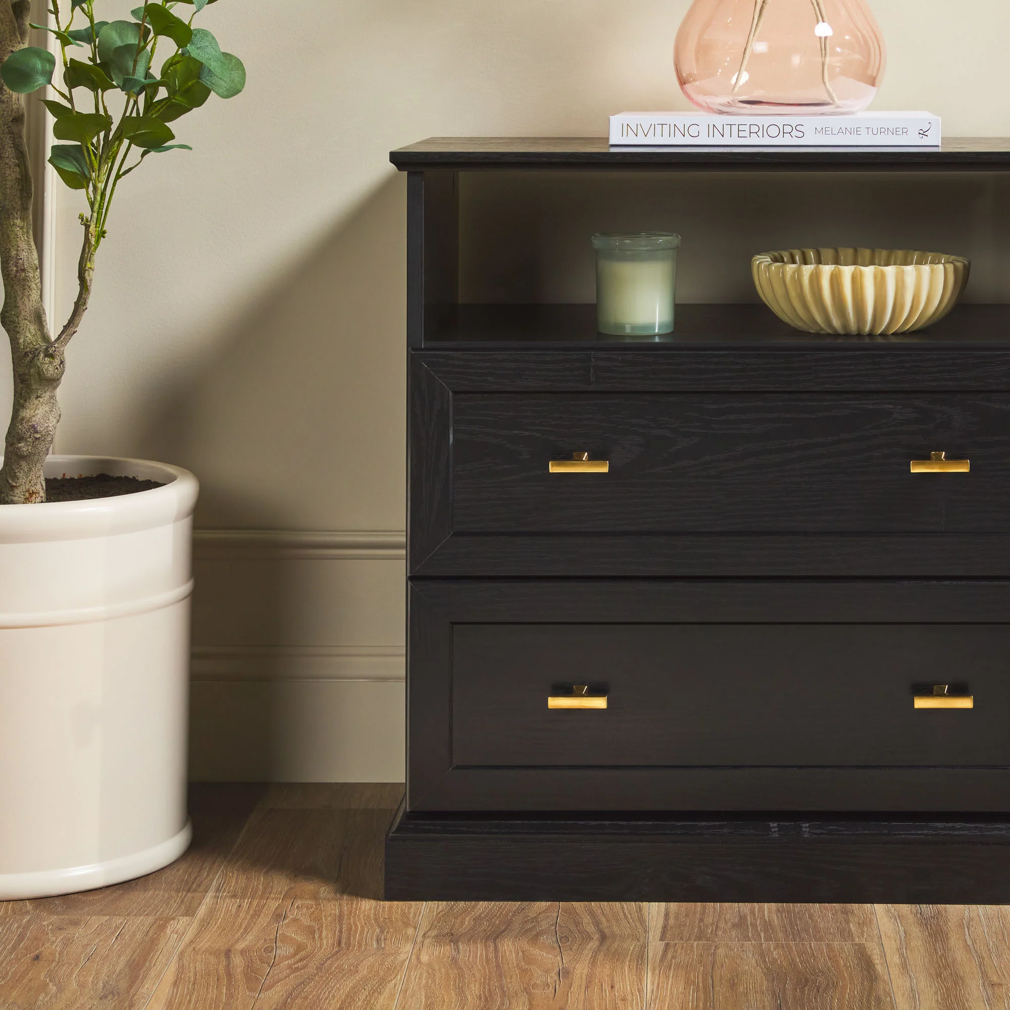 Clyde Modern Farmhouse Easy Assembly 2-Drawer Nightstand Side Table