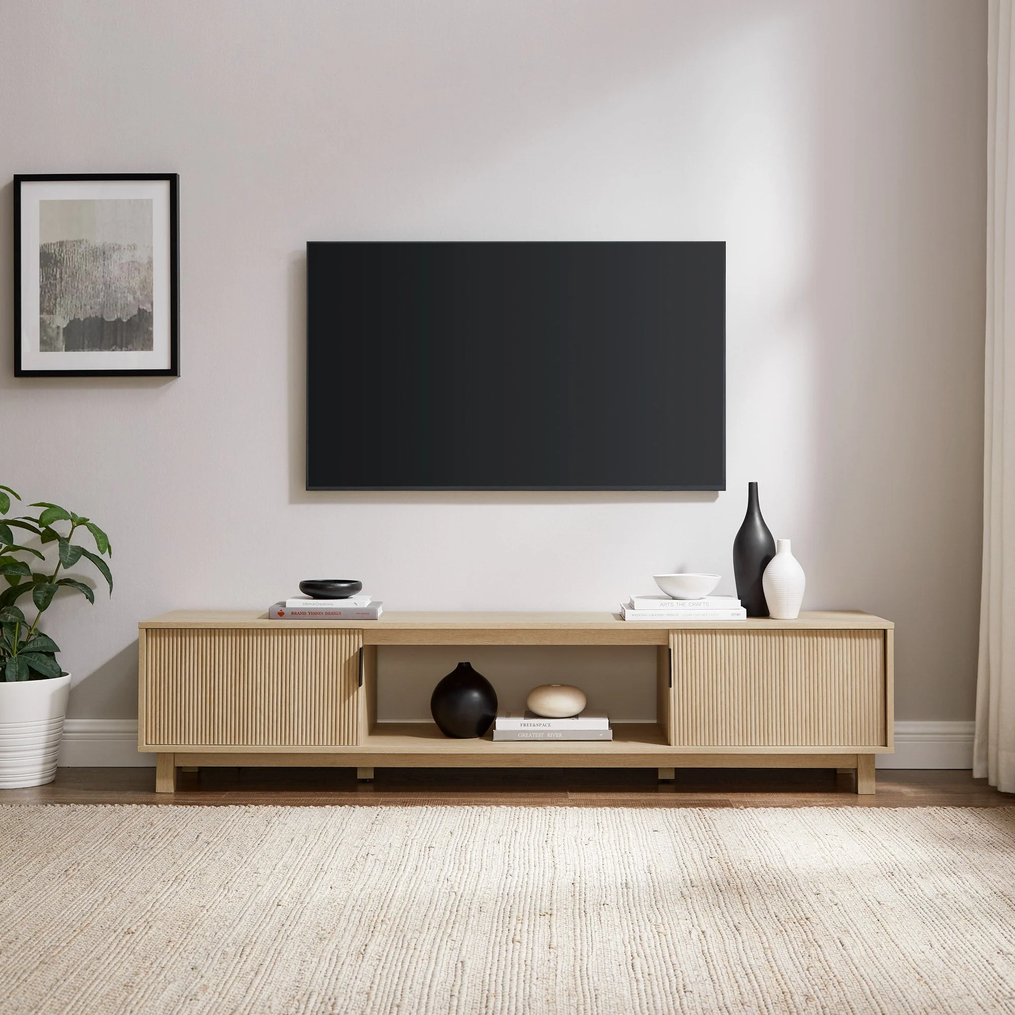 Reema Arundo Scandinavian Reeded TV Stand