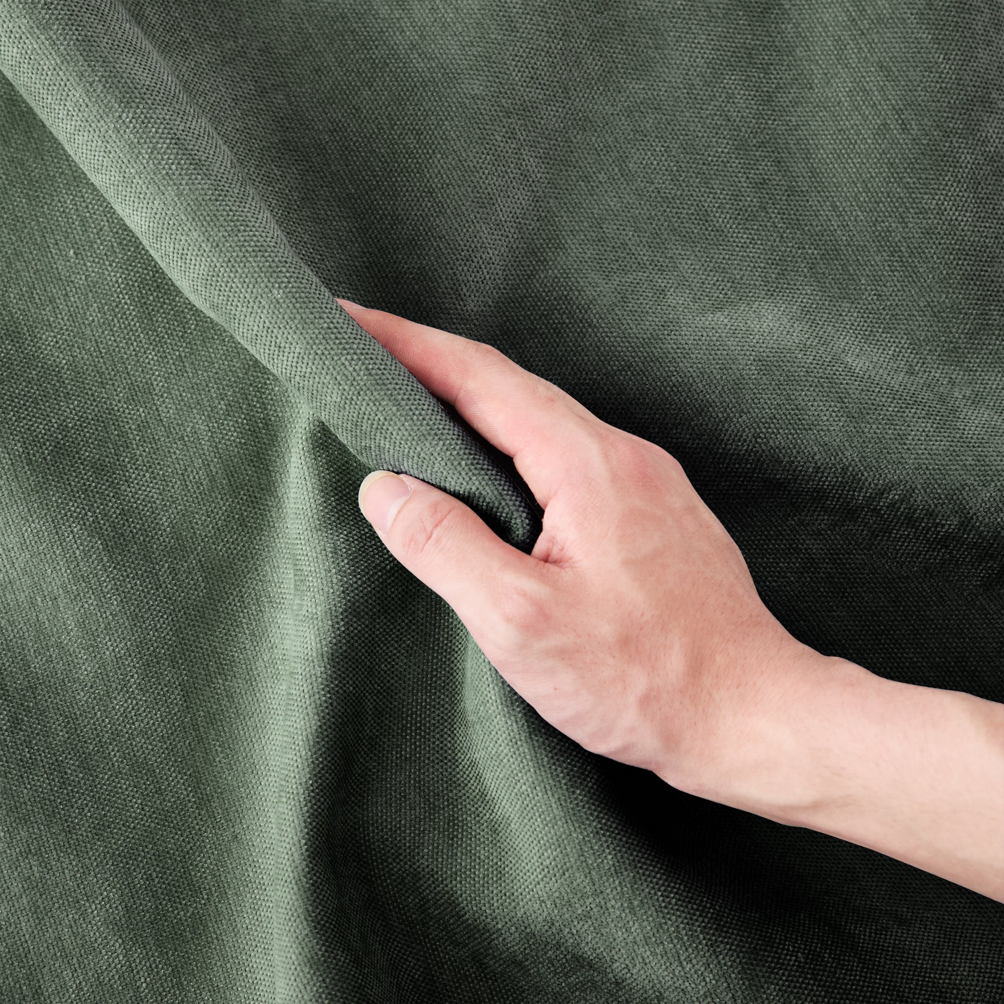 Walker Edison |Ergonomic Design Green Chenille Loveseat Sofa with Ottoman