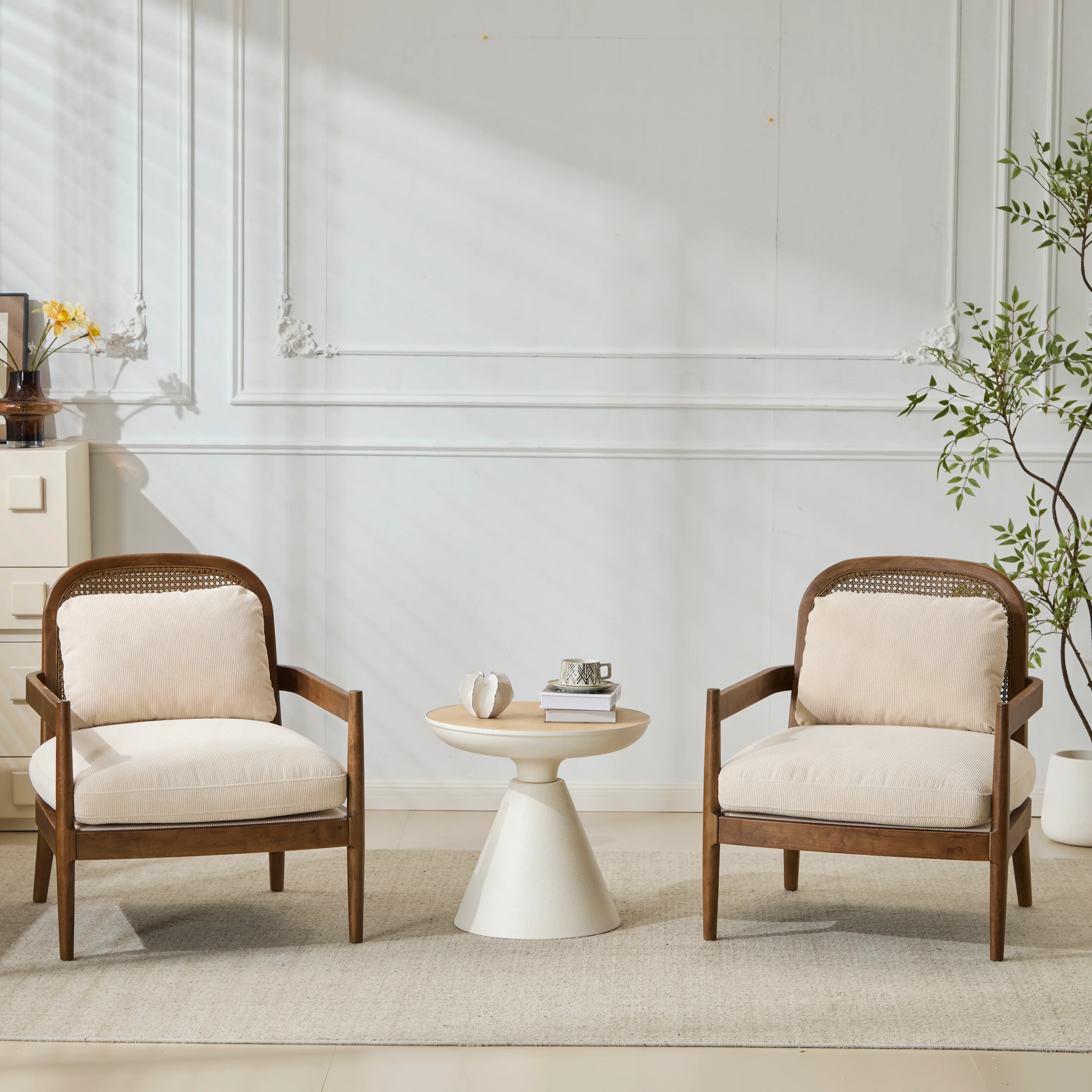 Walker Edison | Set of 2 Mid-Century Modern Accent Chairs