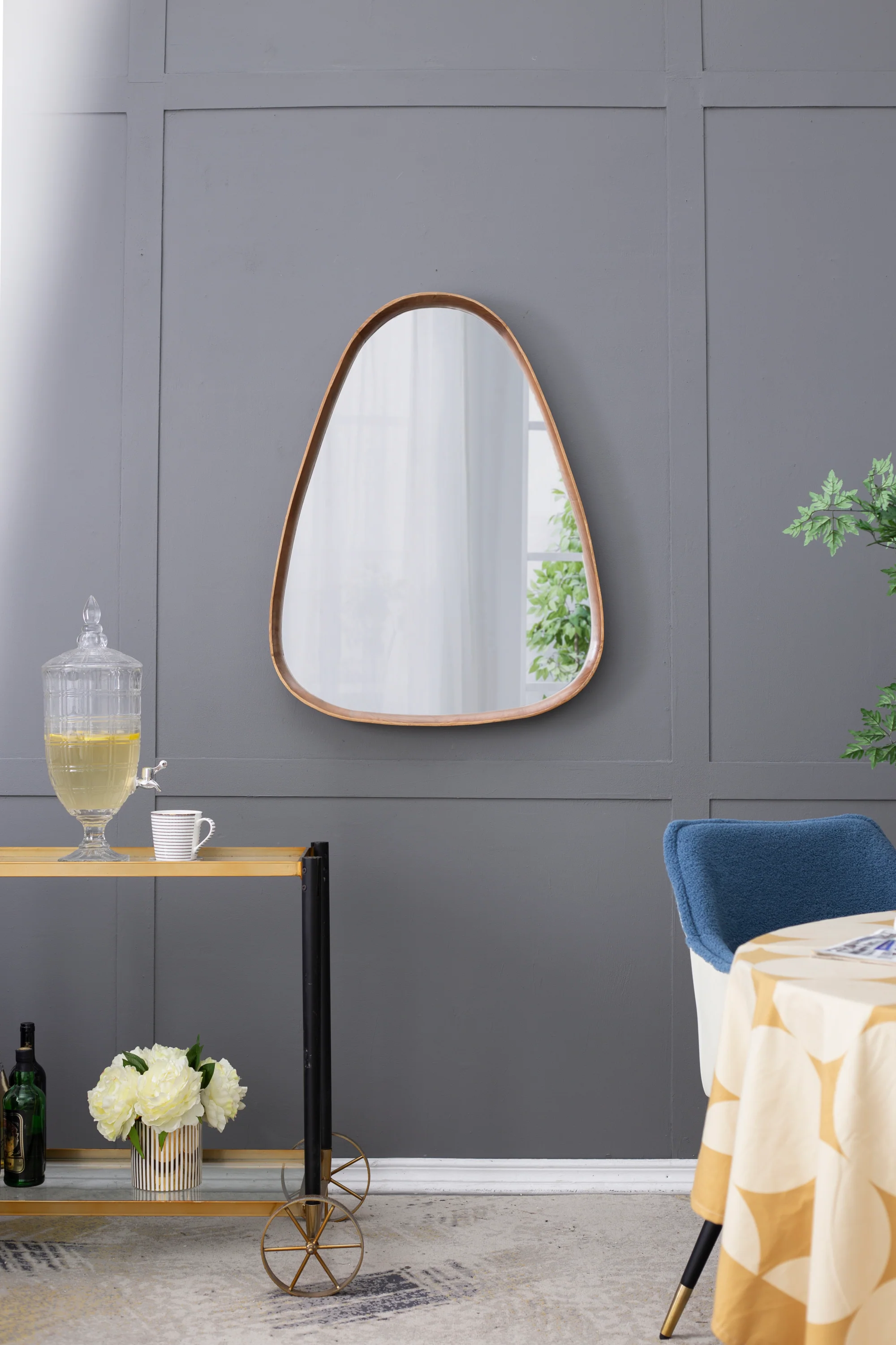 Walker Edison | Curve Design Wood Mirror