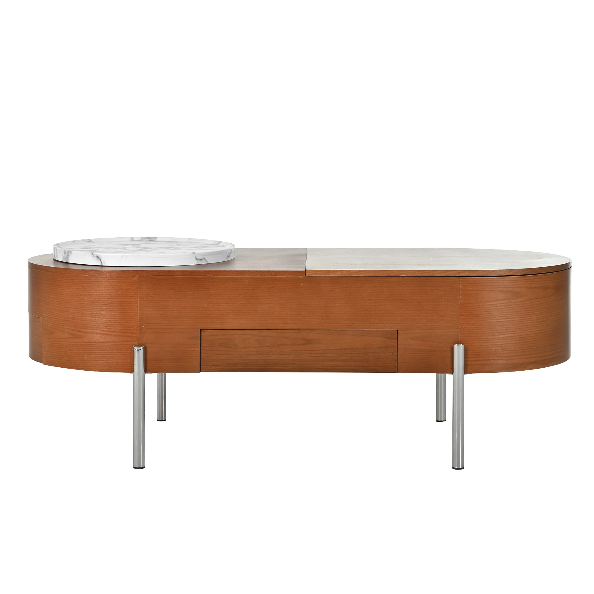 Walker Edison | Modern Lift Top Coffee Table with Marble Pattern Tray and Storage
