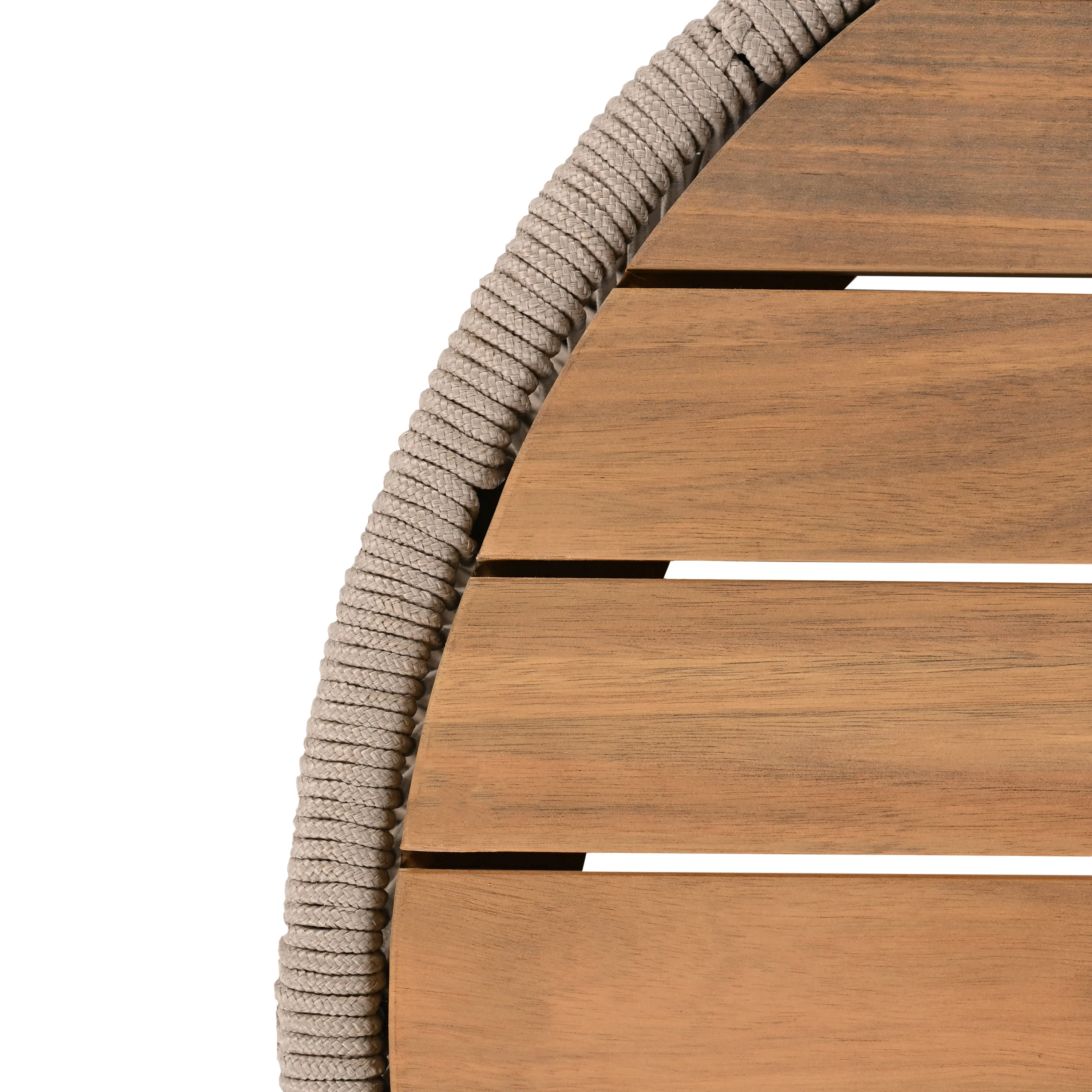 Walker Edison | Modern Woven Rope Design Coffee Table and Side Table Set of 2