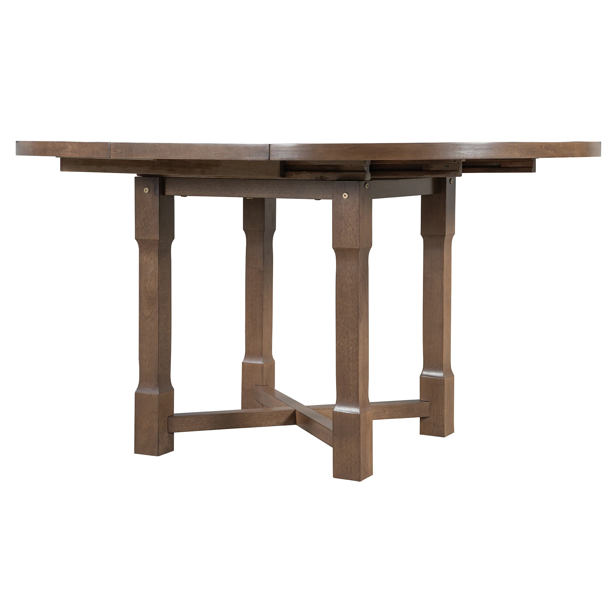 Walker Edison | Farmhouse Kitchen 5-Piece Extendable Dining Table Set for 4 with Upholstered Chair