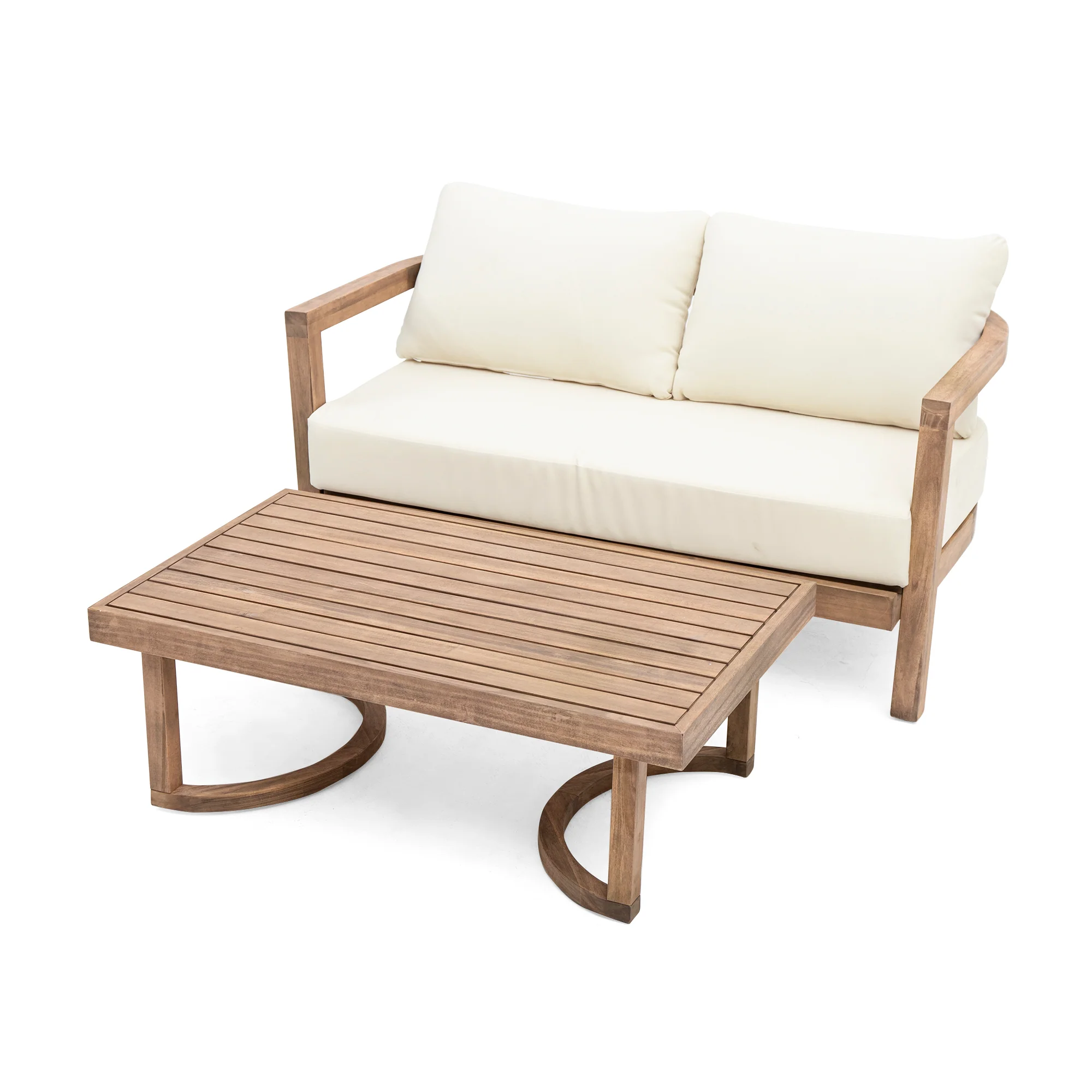 Walker Edison | 4-Pieces Acacia Wood Patio Furniture Set