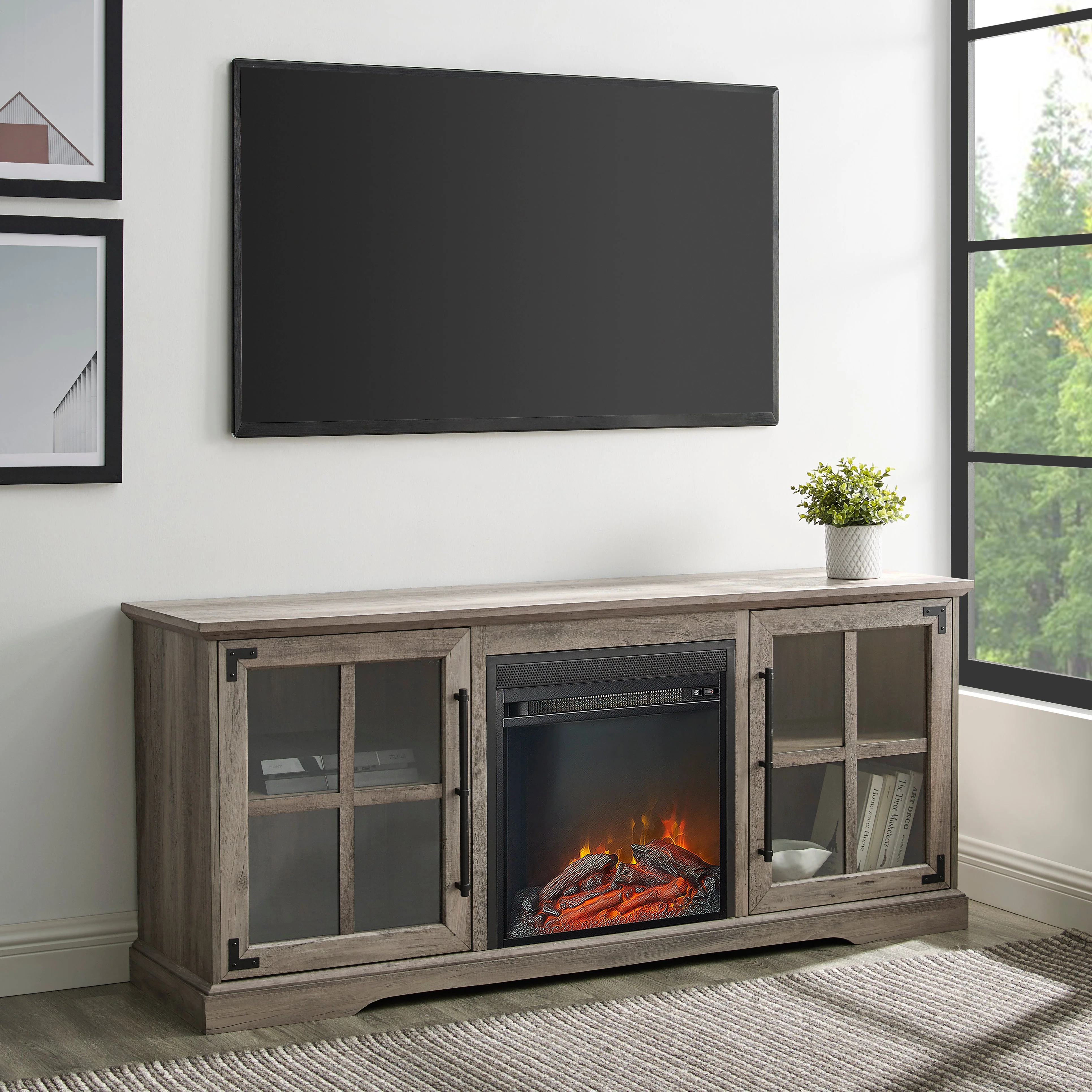 Abigail 60 2 Door Fireplace Console