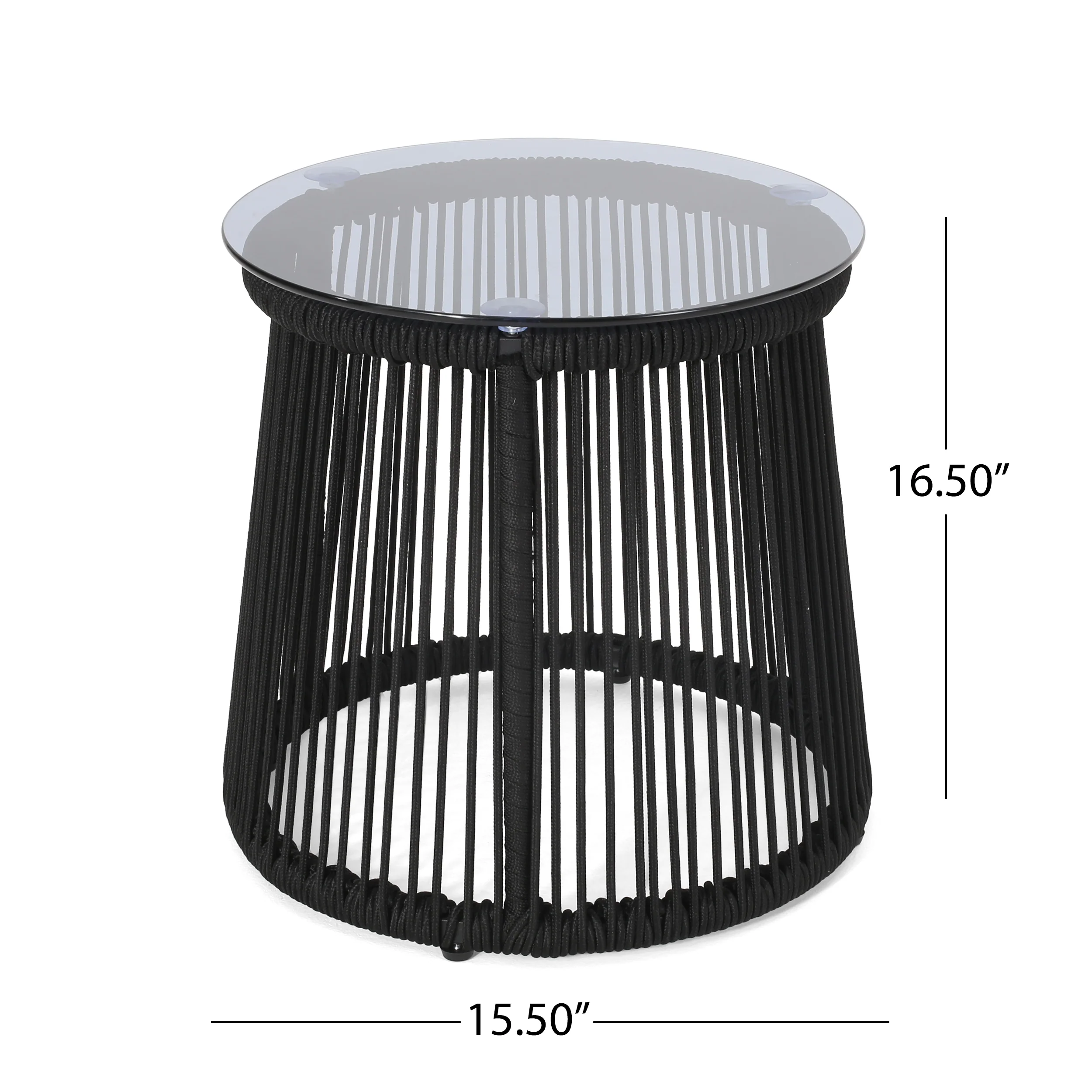 Walker Edison | Rope Weaving Design Outdoor Side Table