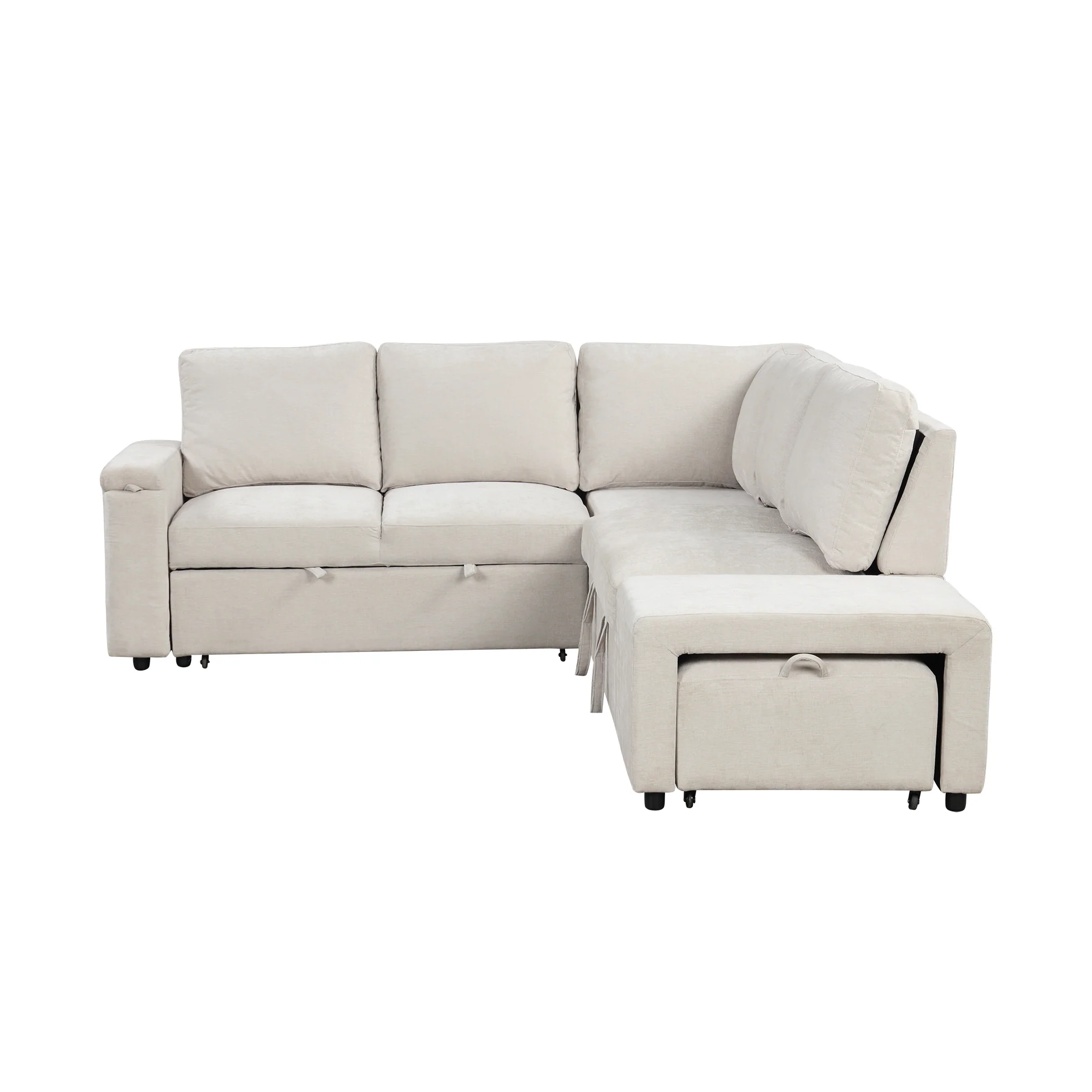Walker Edison | L-Shaped Modular Sectional Sofa with Storage and USB Ports