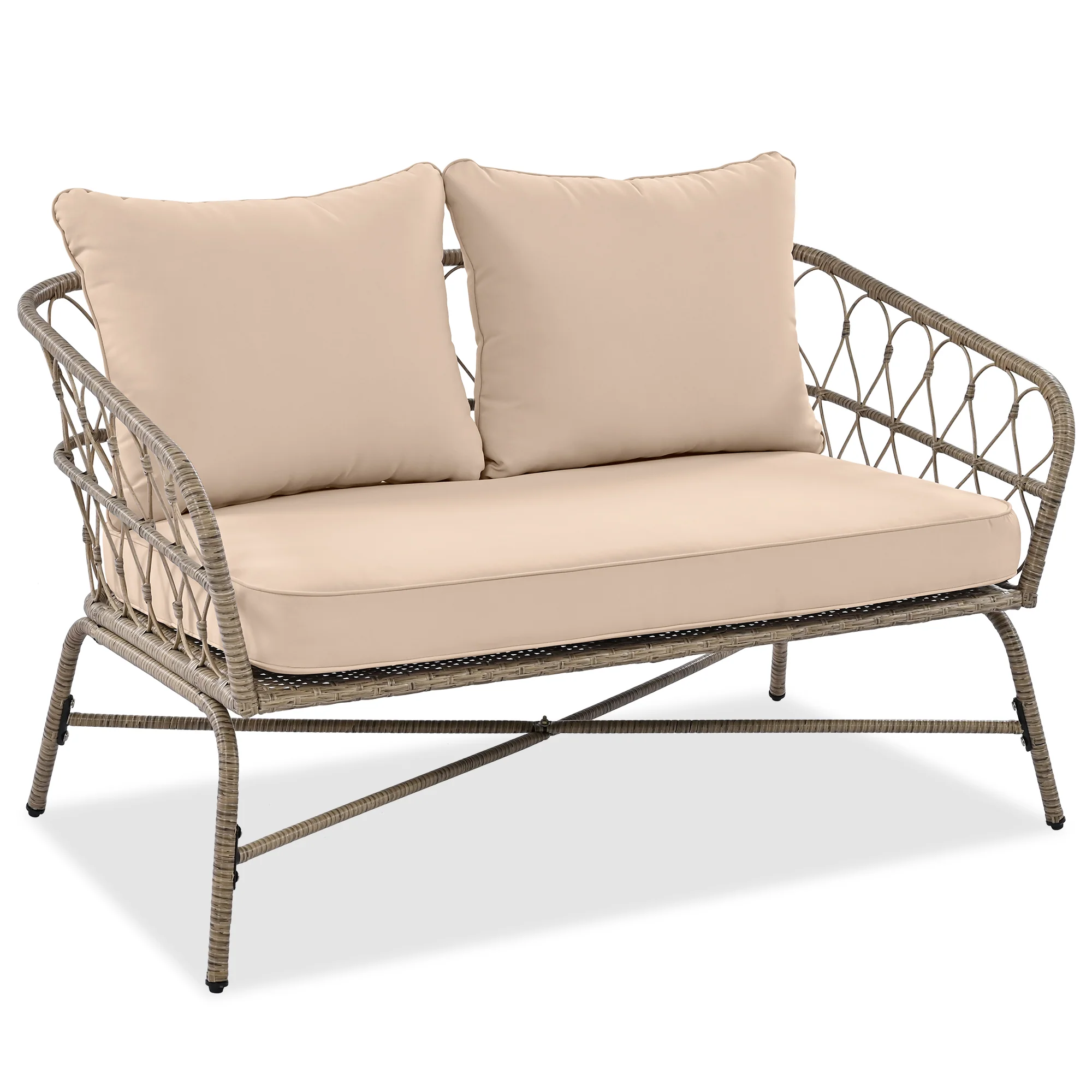 Walker Edison | Boho 4-Piece Outdoor Patio Sofa Set