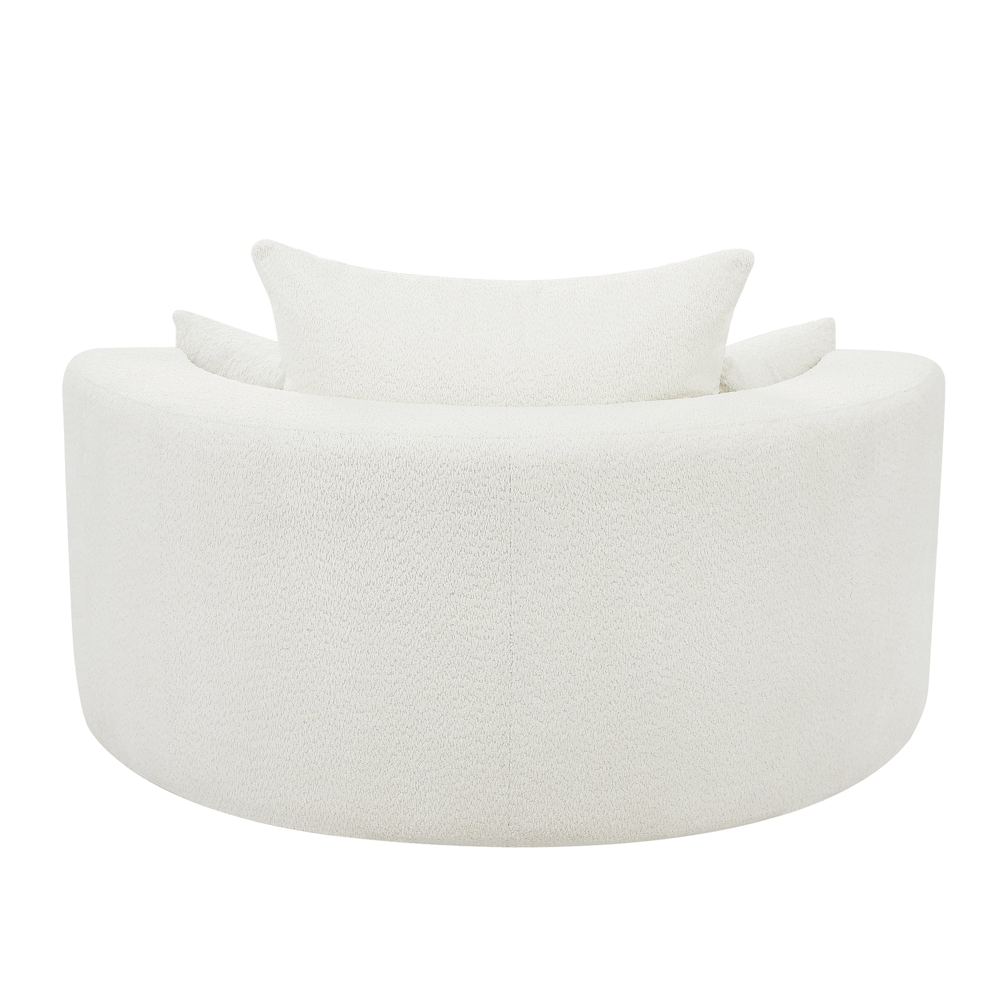 Walker Edison | 360° Swivel Accent Round Sofa Chair with Pillows