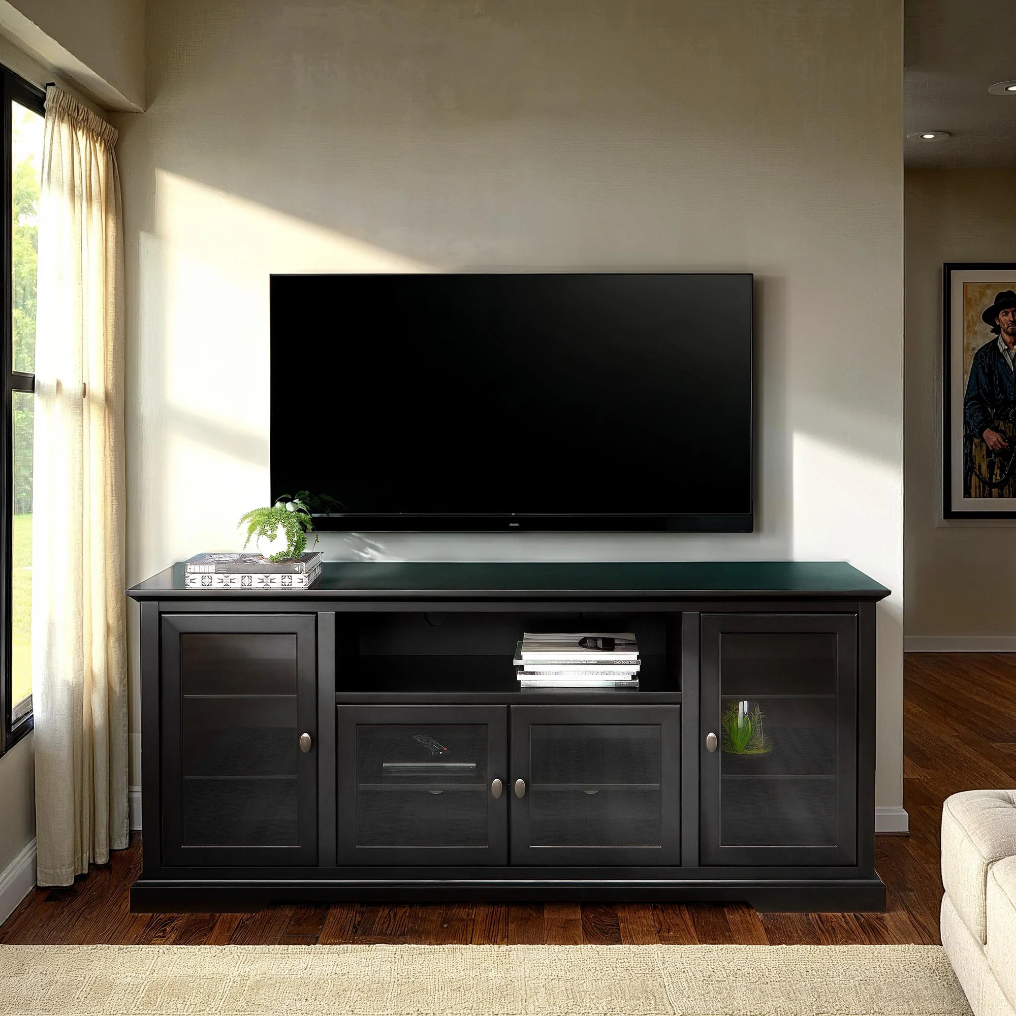 70 Highboy Style Wood TV Stand