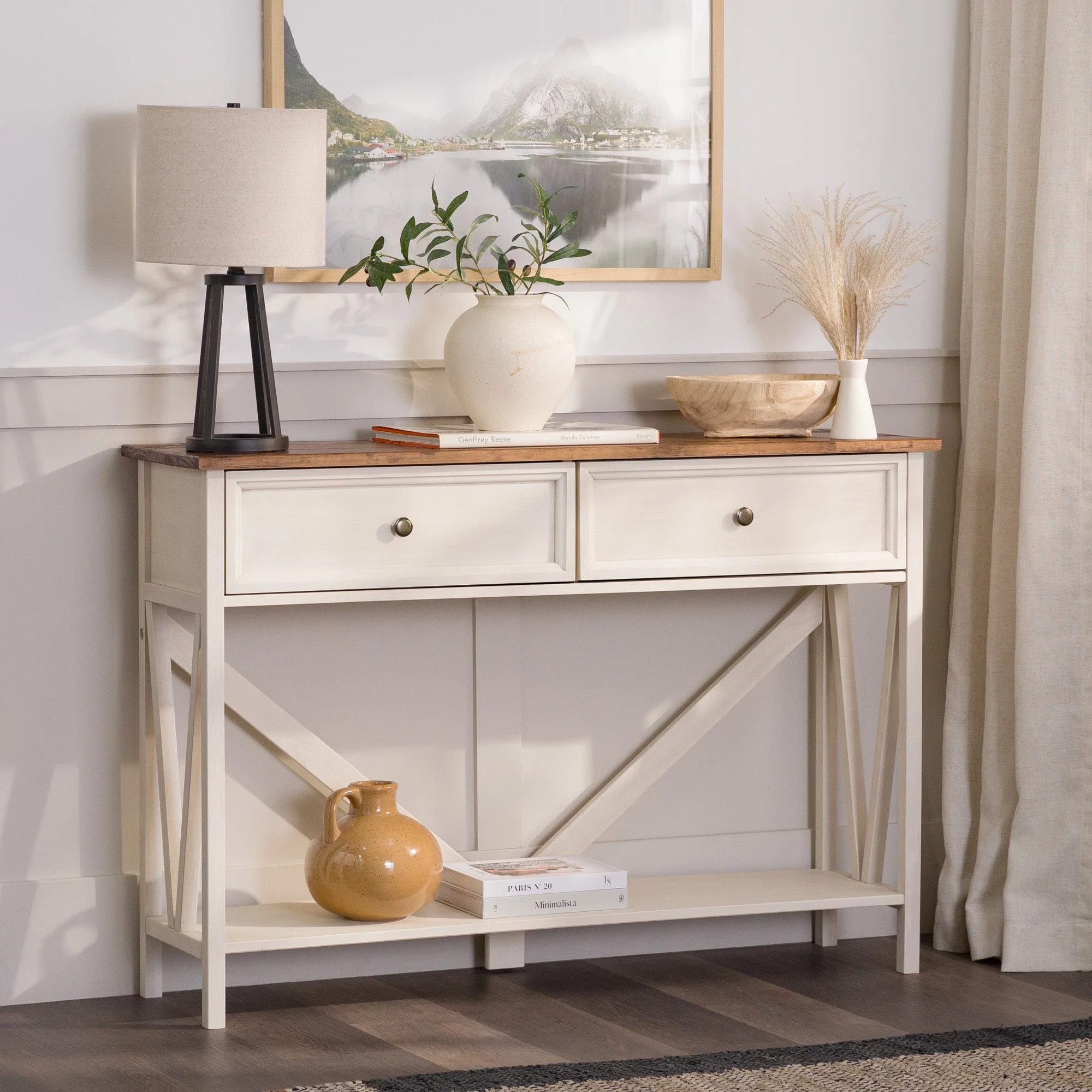 48 Distressed 2-Drawer Entry Table